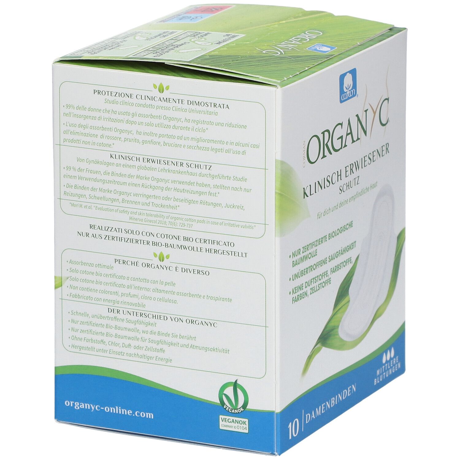 ORGANYC Serviettes hygièniques en coton bio flux normal