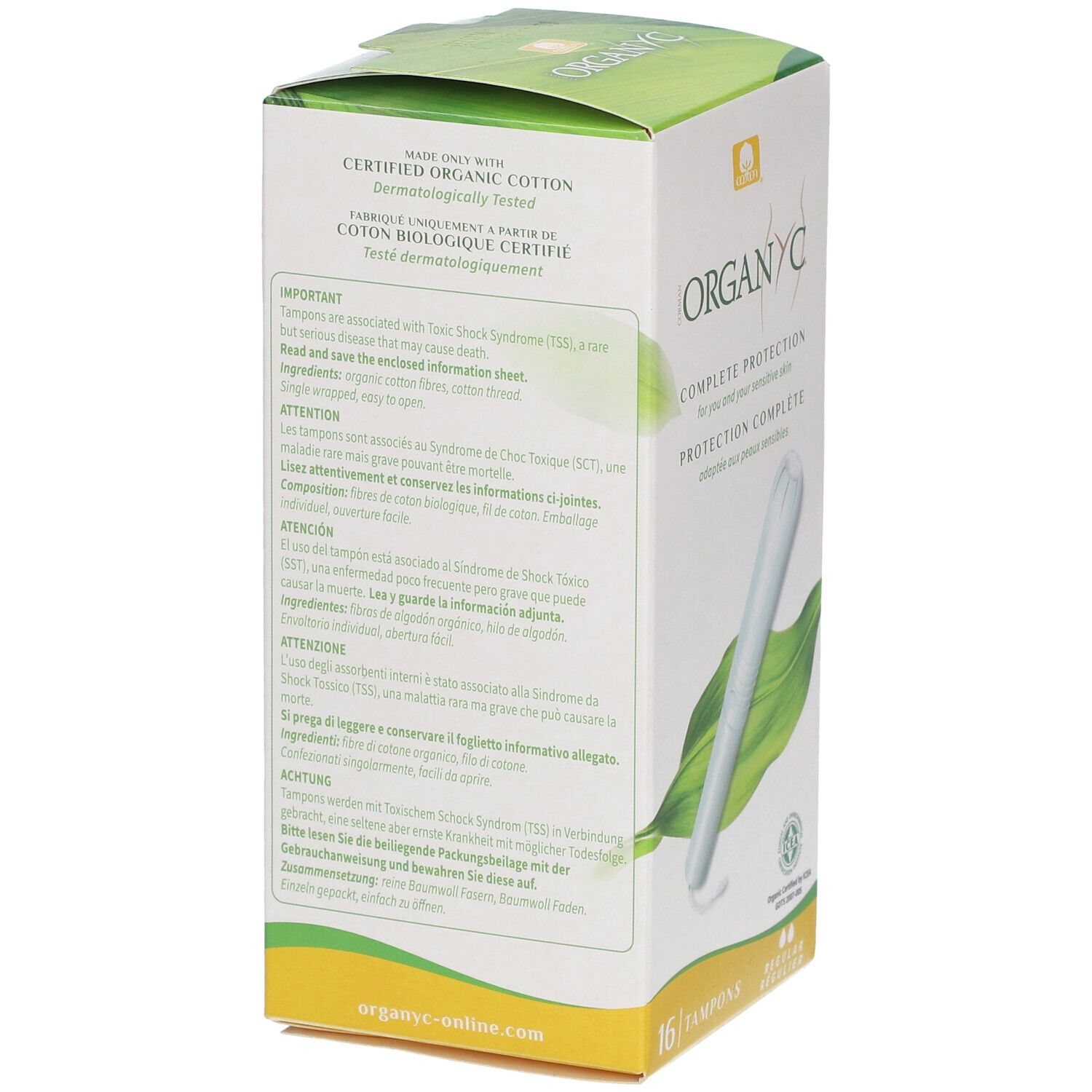 ORGANYC Tampons Regular avec applicateur