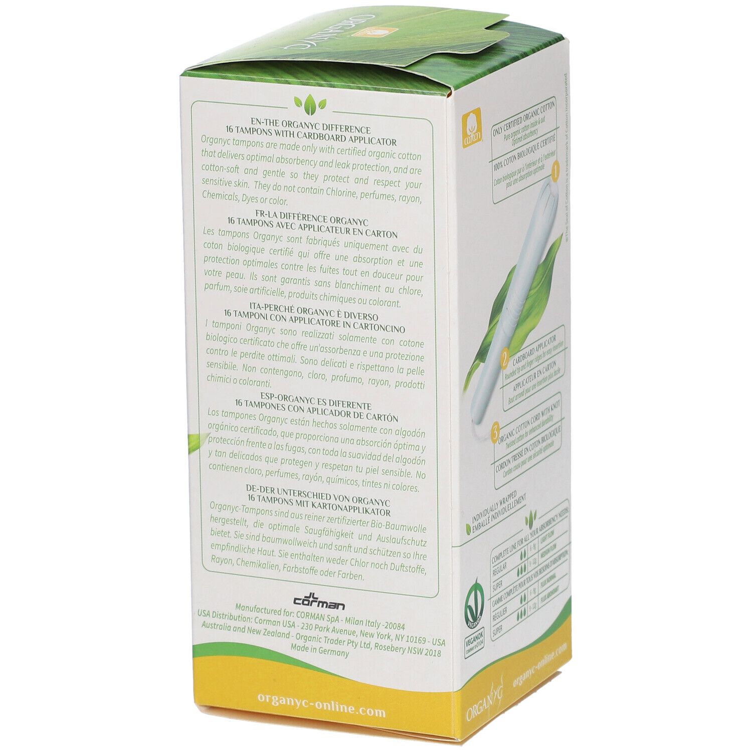 ORGANYC Tampons Regular avec applicateur