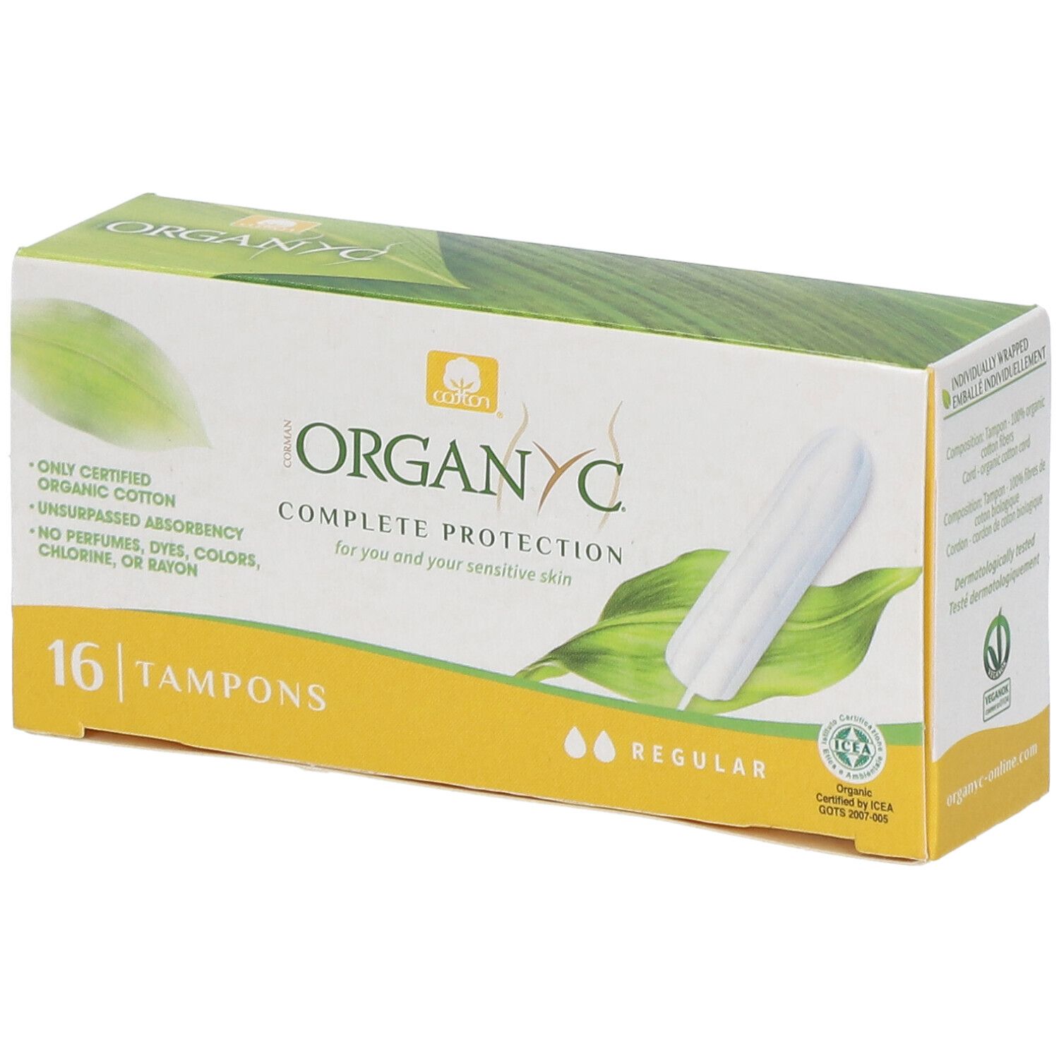 ORGANYC Tampons Regular sans applicateur