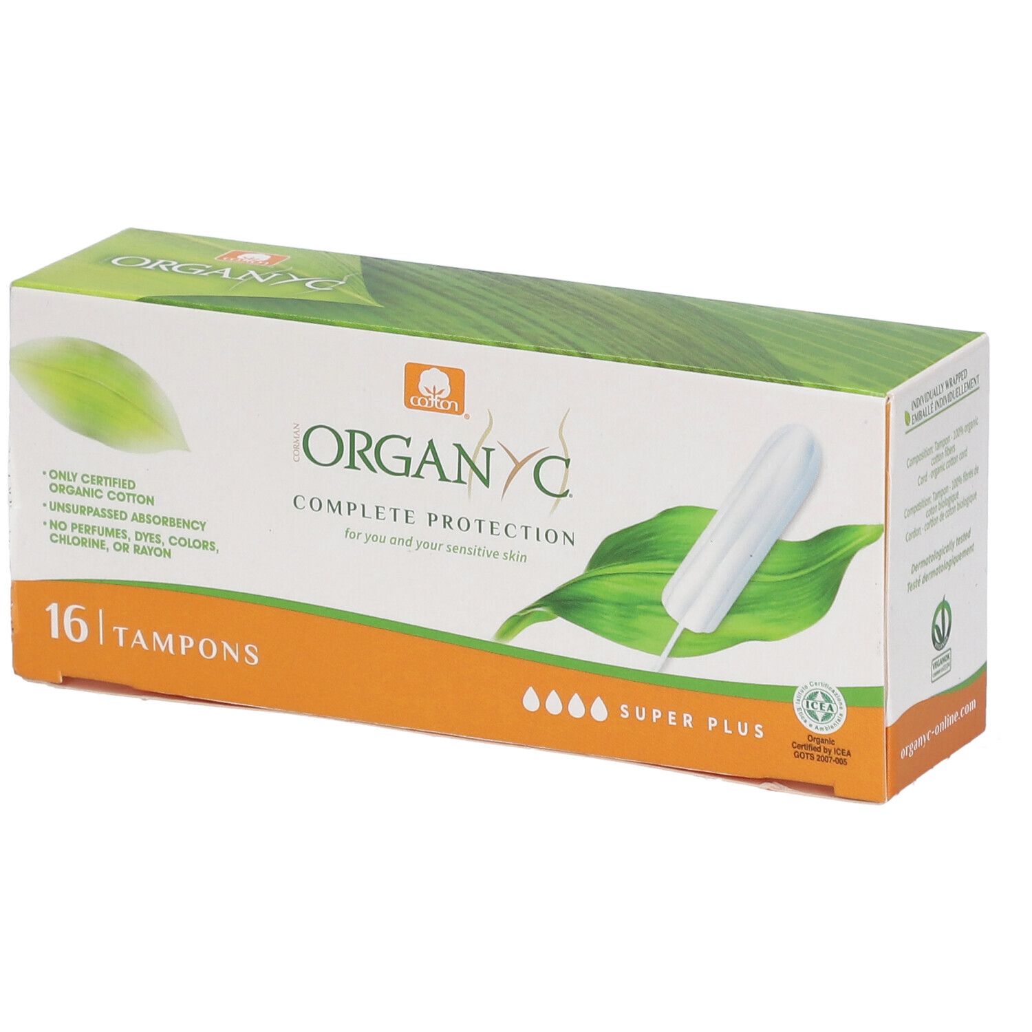 ORGANYC Tampons super plus sans applicateur