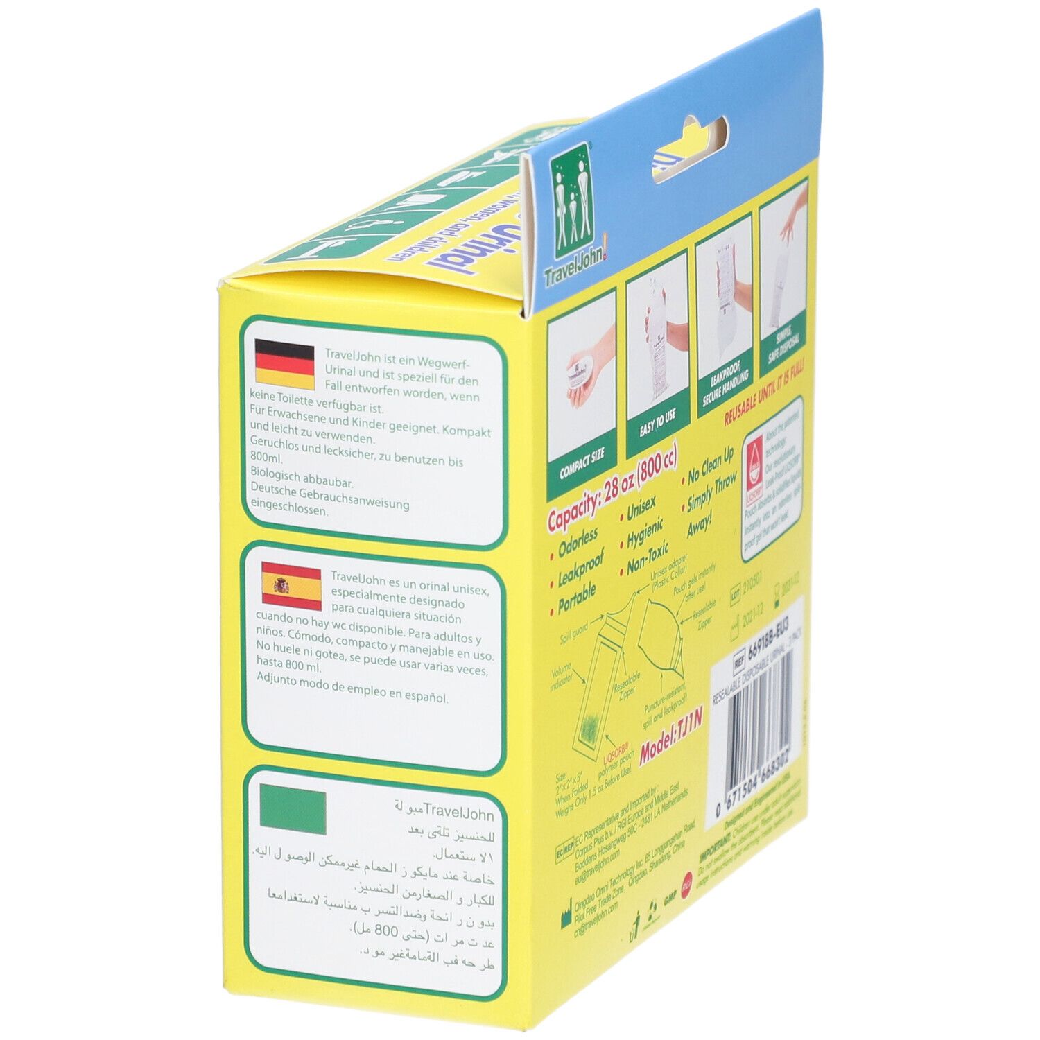 TRAVELJOHN Einweg Urinal unisex 3 Stk