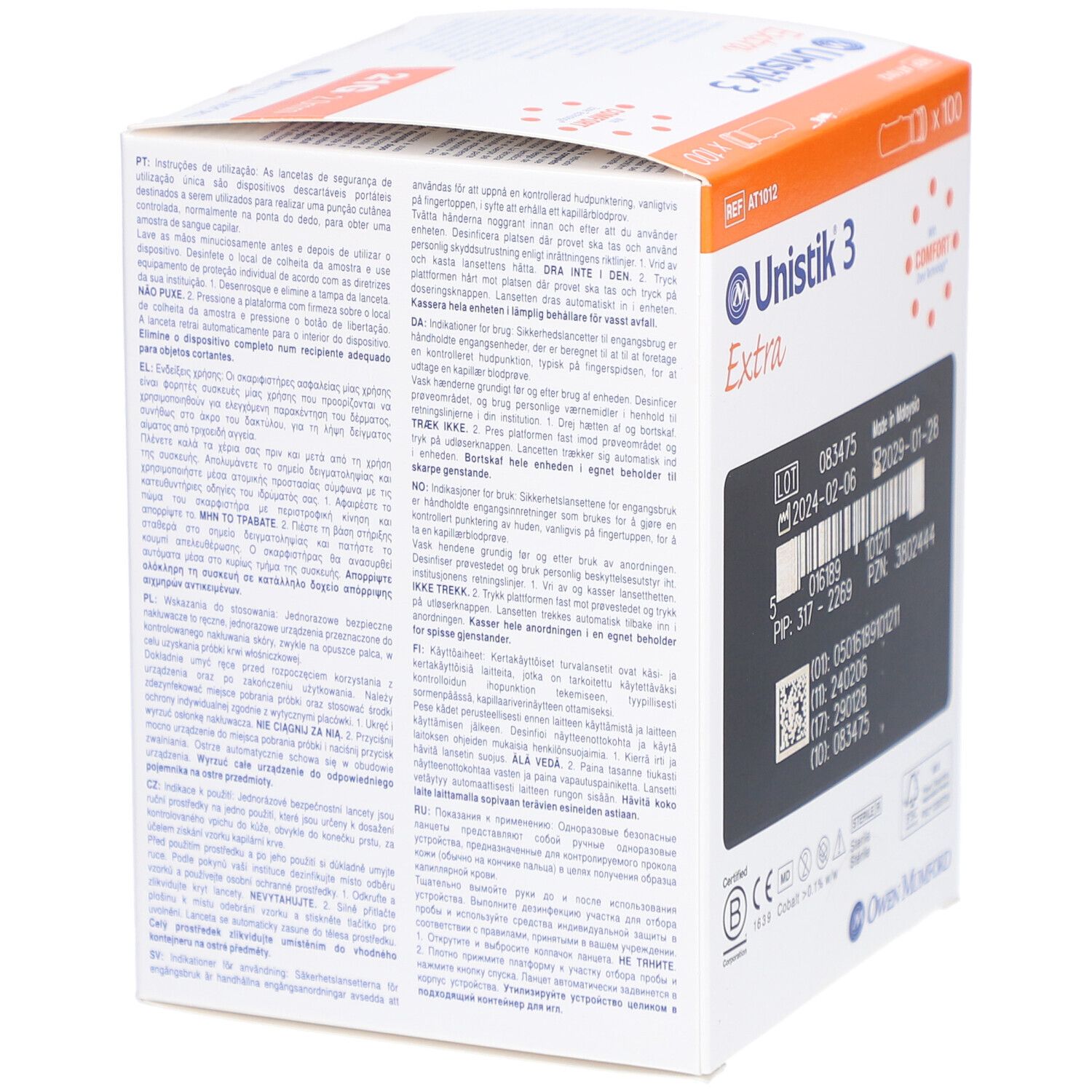 Unistik 3 Extra 2,0 mm 21G Sicherheitslanzetten