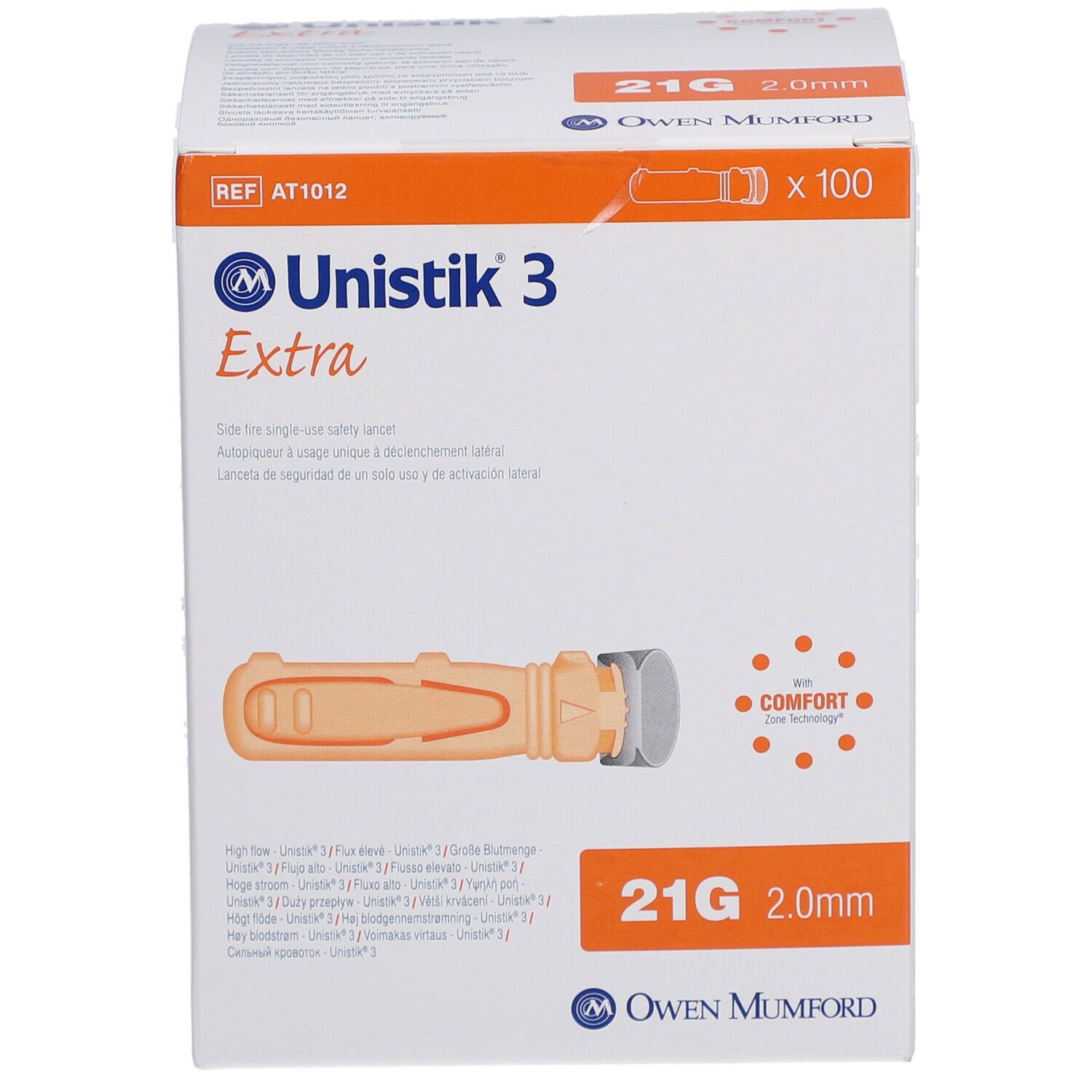 Unistik 3 Extra 2,0 mm 21G Sicherheitslanzetten