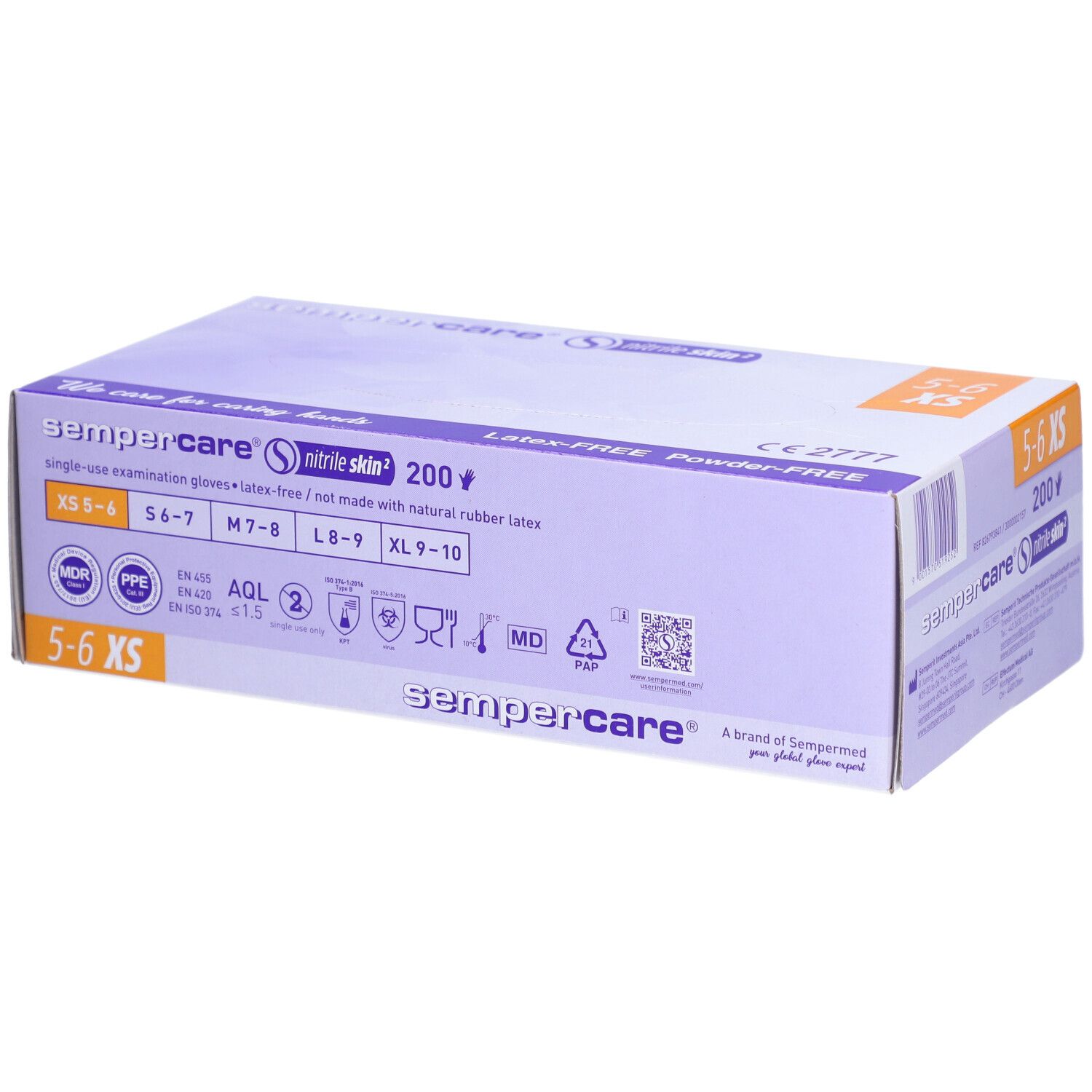 SEMPERCARE Nitrile Skin Handschuhe XS pf unsteril