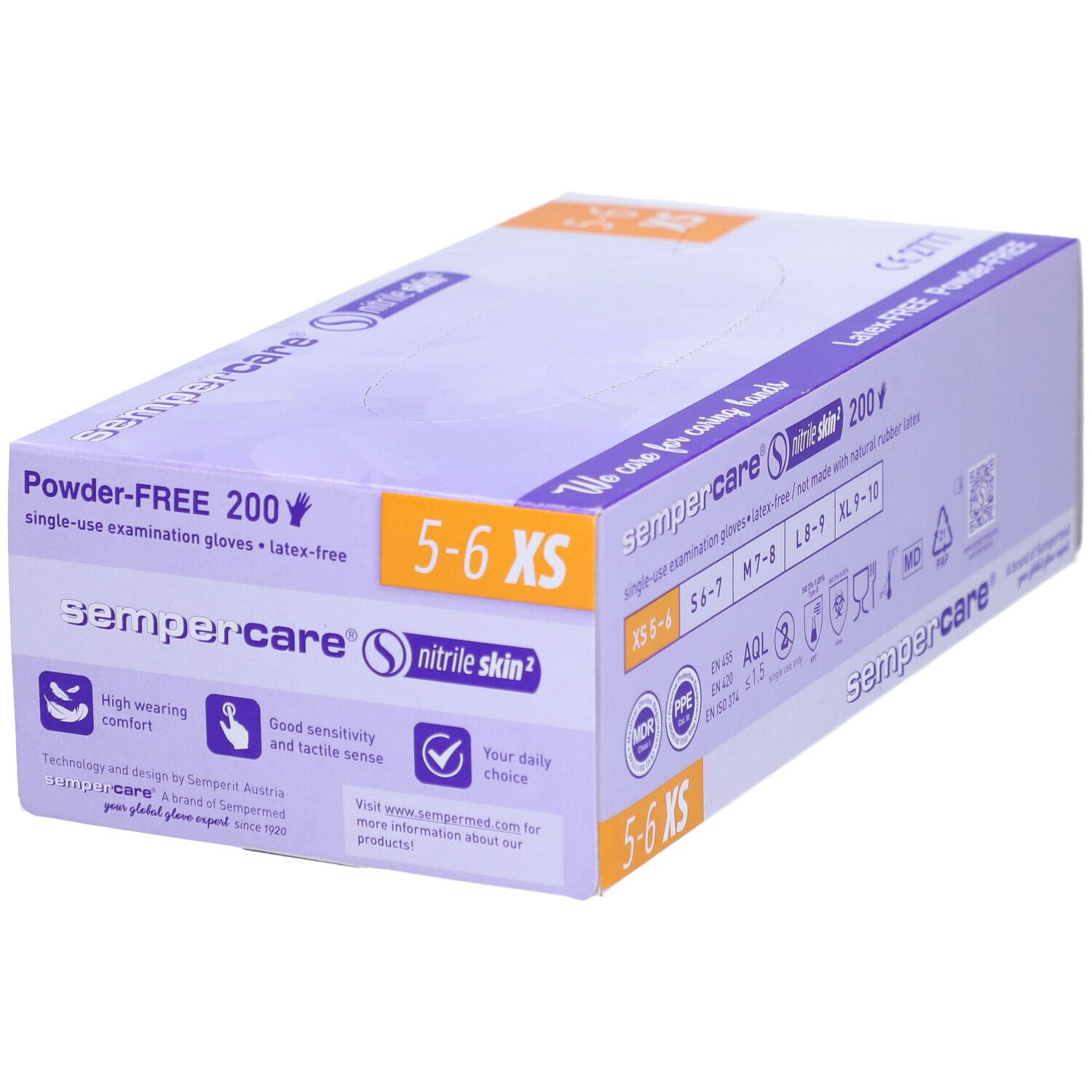 SEMPERCARE Nitrile Skin Handschuhe XS pf unsteril