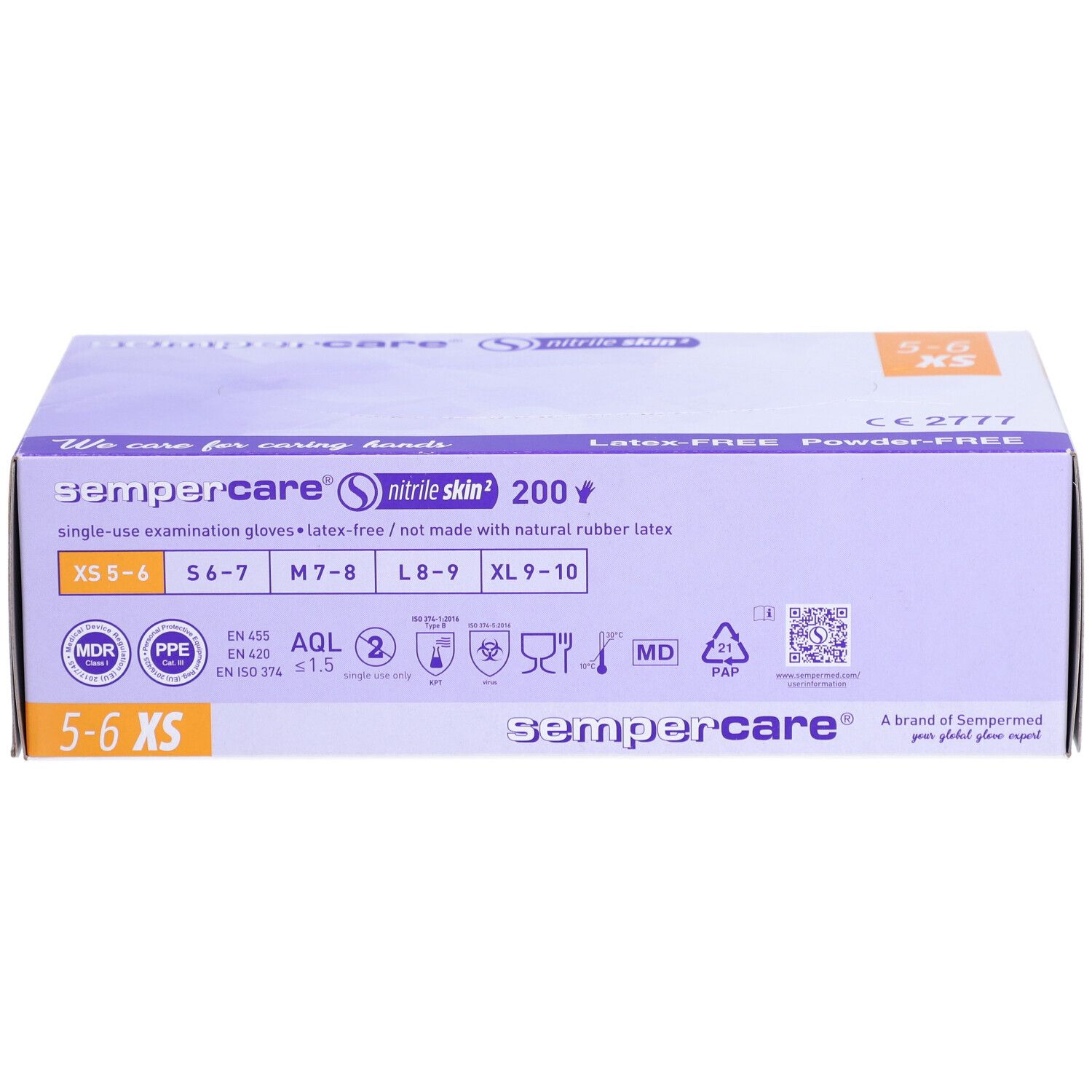 SEMPERCARE Nitrile Skin Handschuhe XS pf unsteril