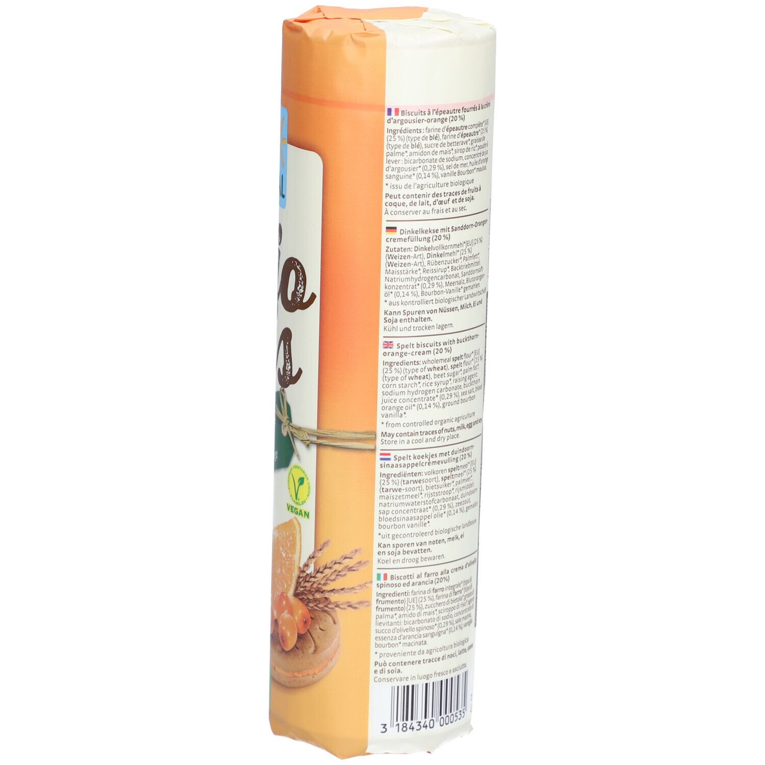 PURAL Bio Bis - Biscuits Épeautre-Argousier-Orange Végan Bio