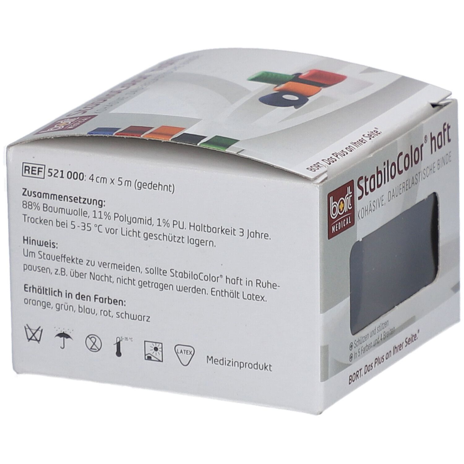 BORT StabiloColor® haft Binde 4 cm schwarz