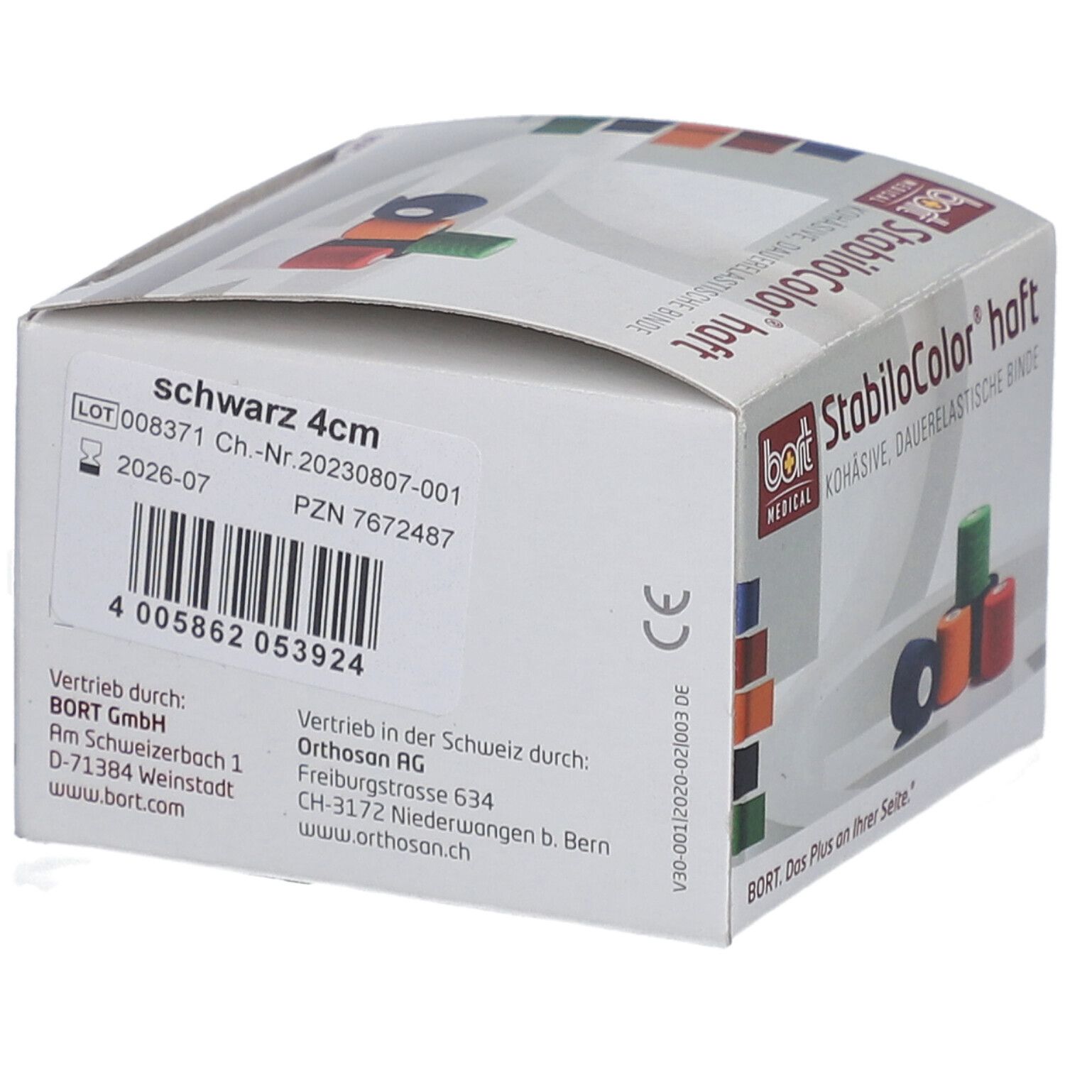 BORT StabiloColor® haft Binde 4 cm schwarz