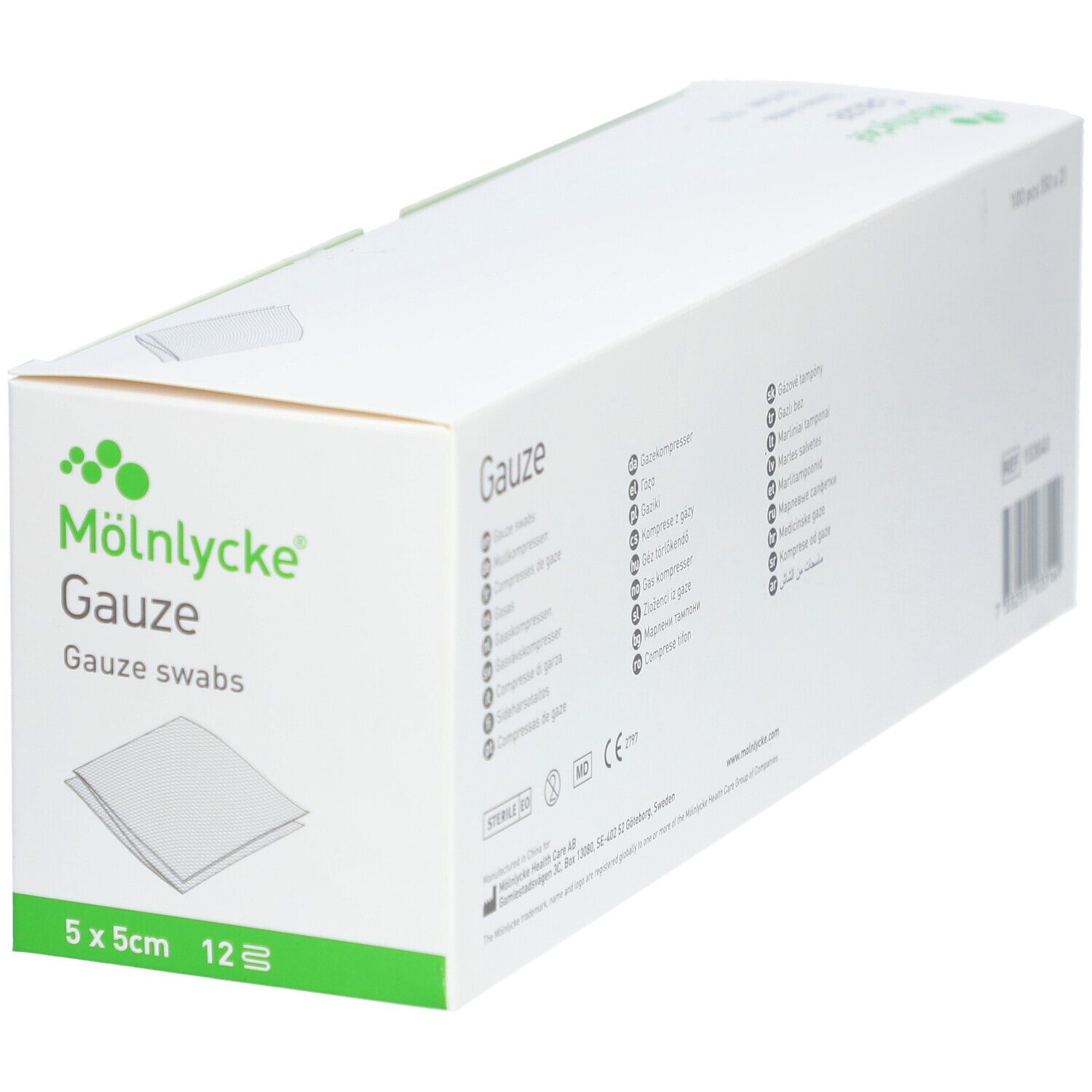 MÖLNLYCKE Gazekompr 5x5cm 12lag st 50 Btl 2 Stk