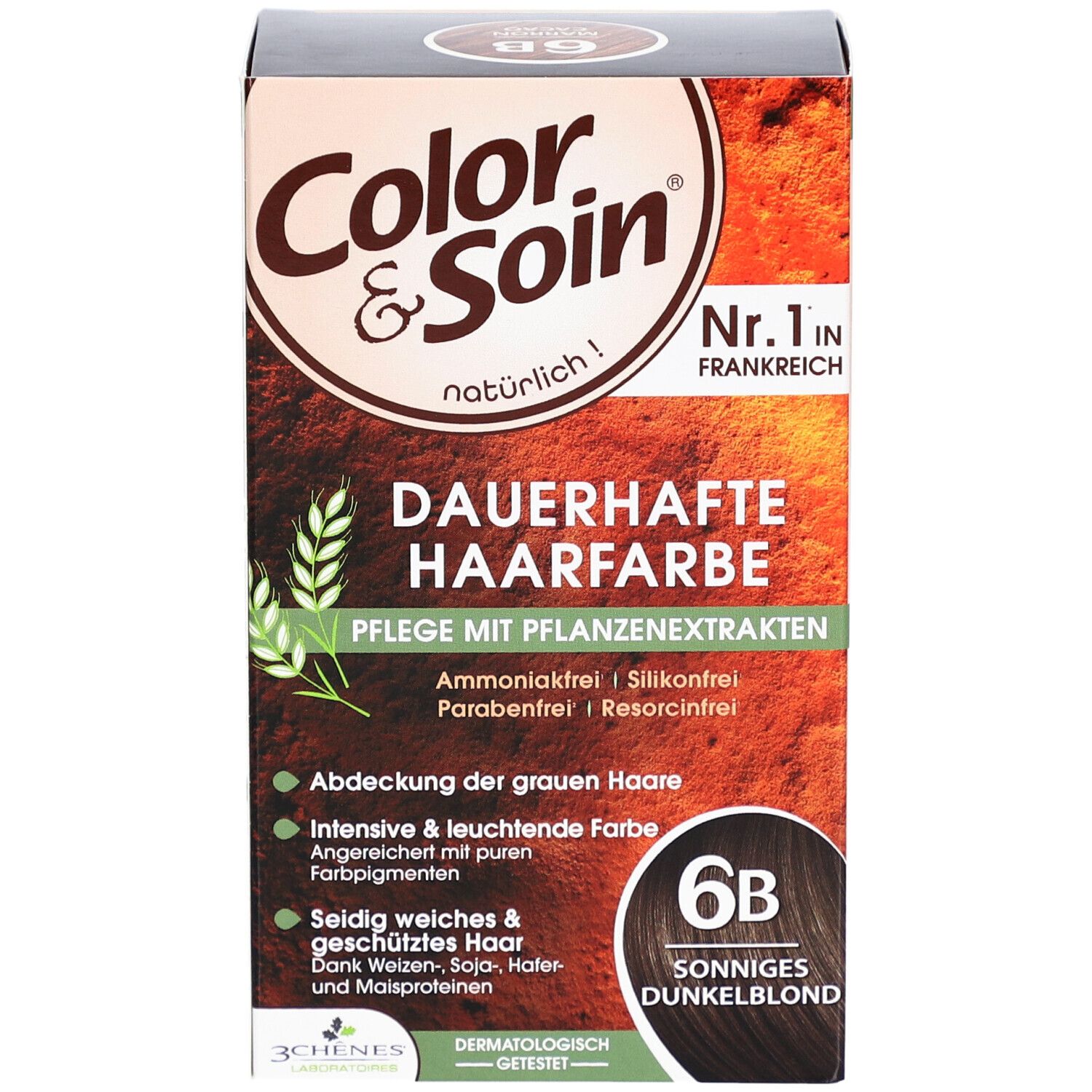 Color & Soin® Dauerhafte Haarfarbe 6B Sonniges Dunkelblond