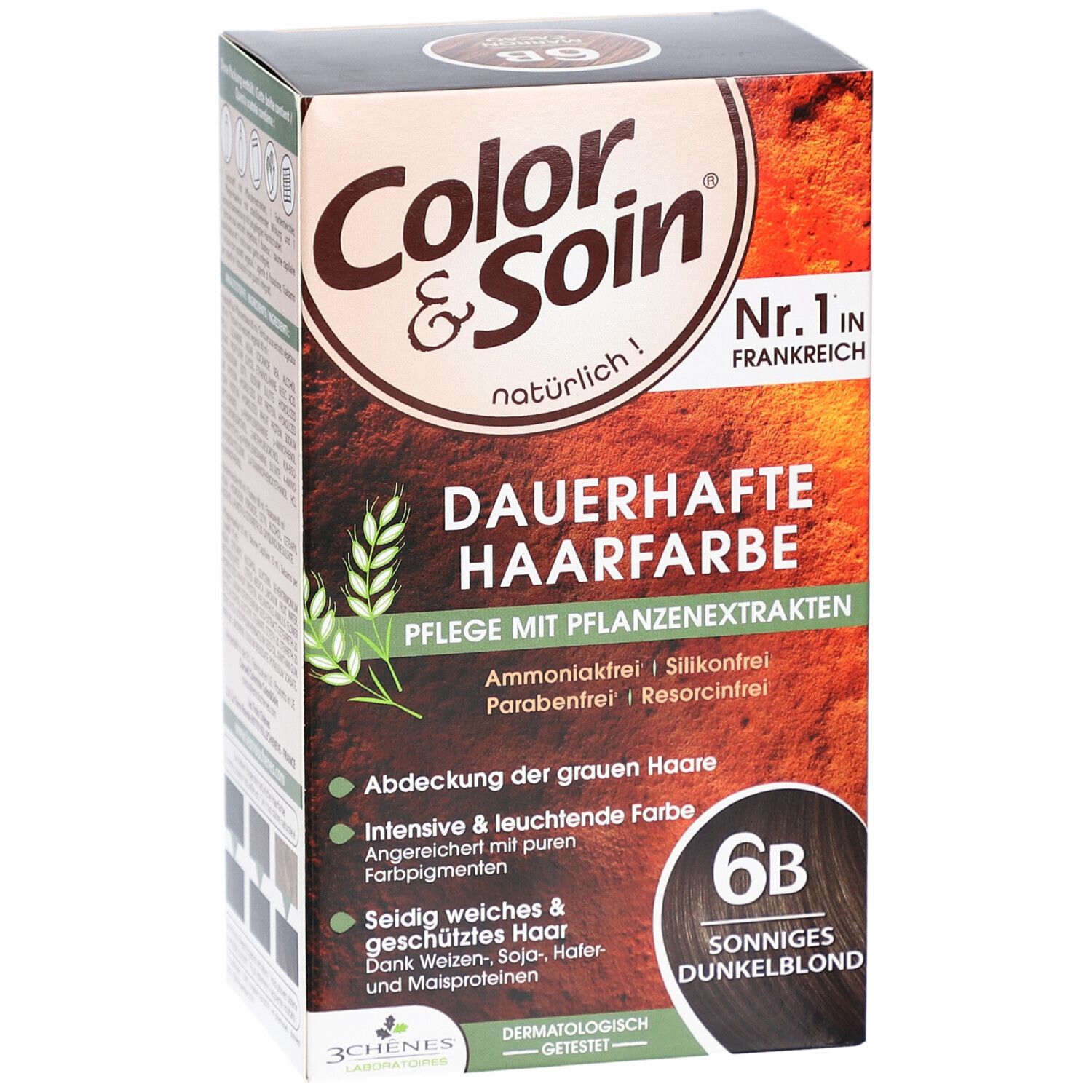 Color & Soin® Dauerhafte Haarfarbe 6B Sonniges Dunkelblond