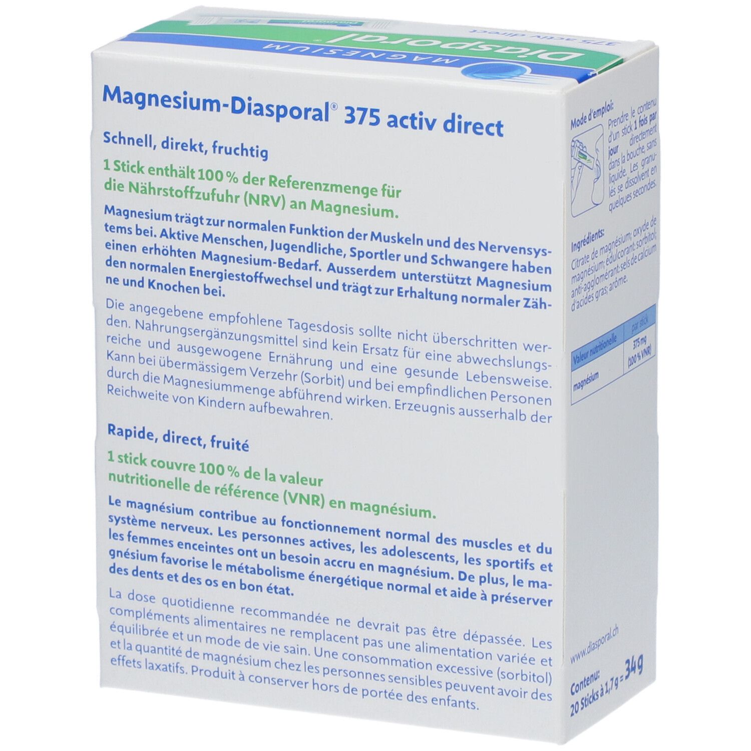 MAGNESIUM Diasporal® 375 Activ direct