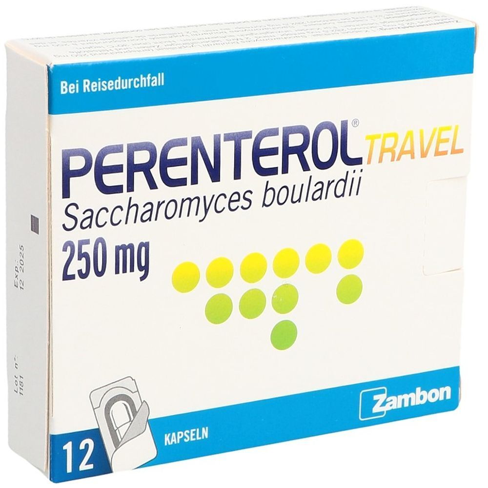 PERENTEROL travel Kaps 250 mg 12 Stk