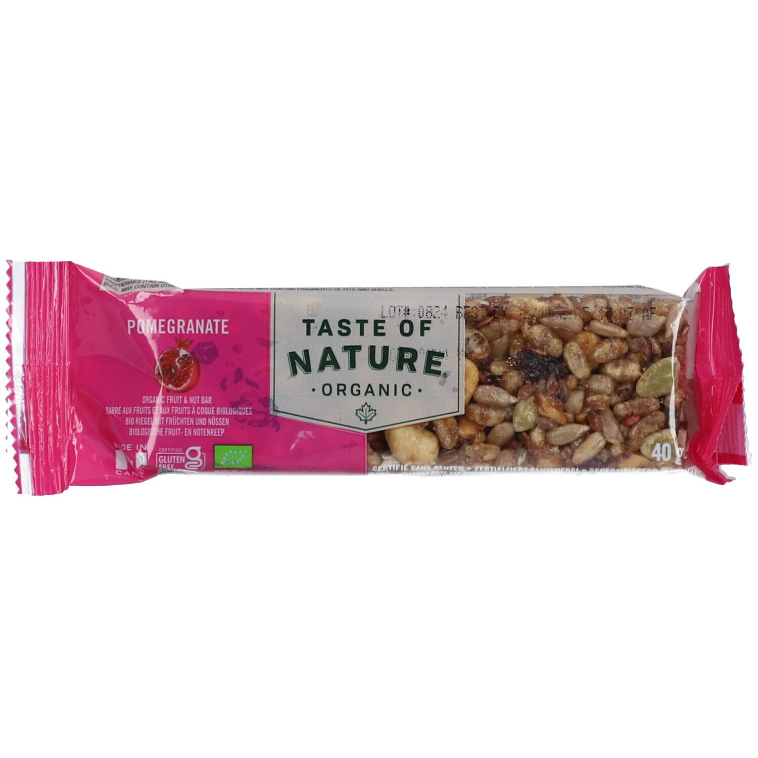 Taste Of Nature Barre de céréales bio au pomélo