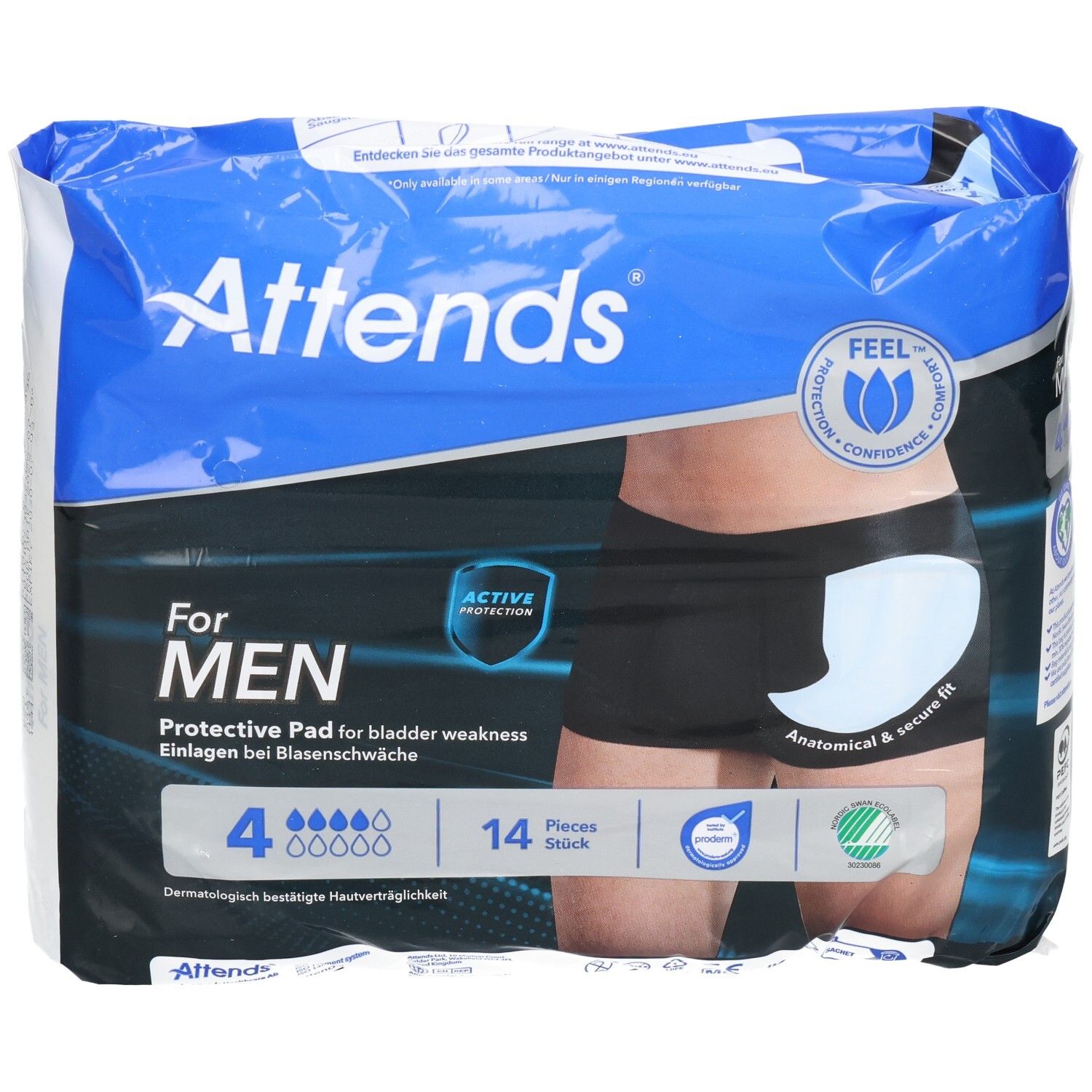 After All for Men Einlagen Verpackung. 4 Tropfen Saugstärke.