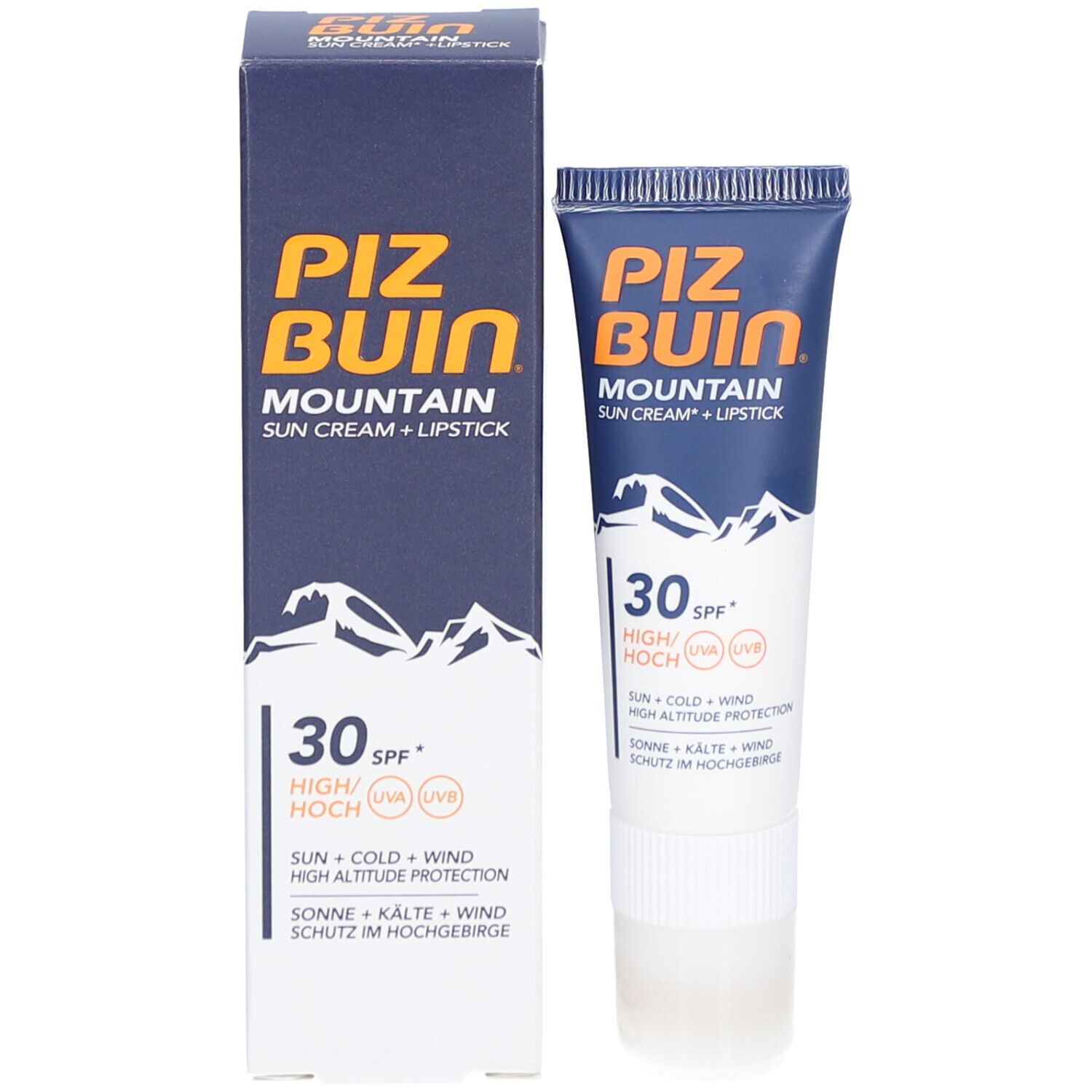 PIZ BUIN® ​MOUNTAIN Crème Solaire + Stick Lèvres SPF30