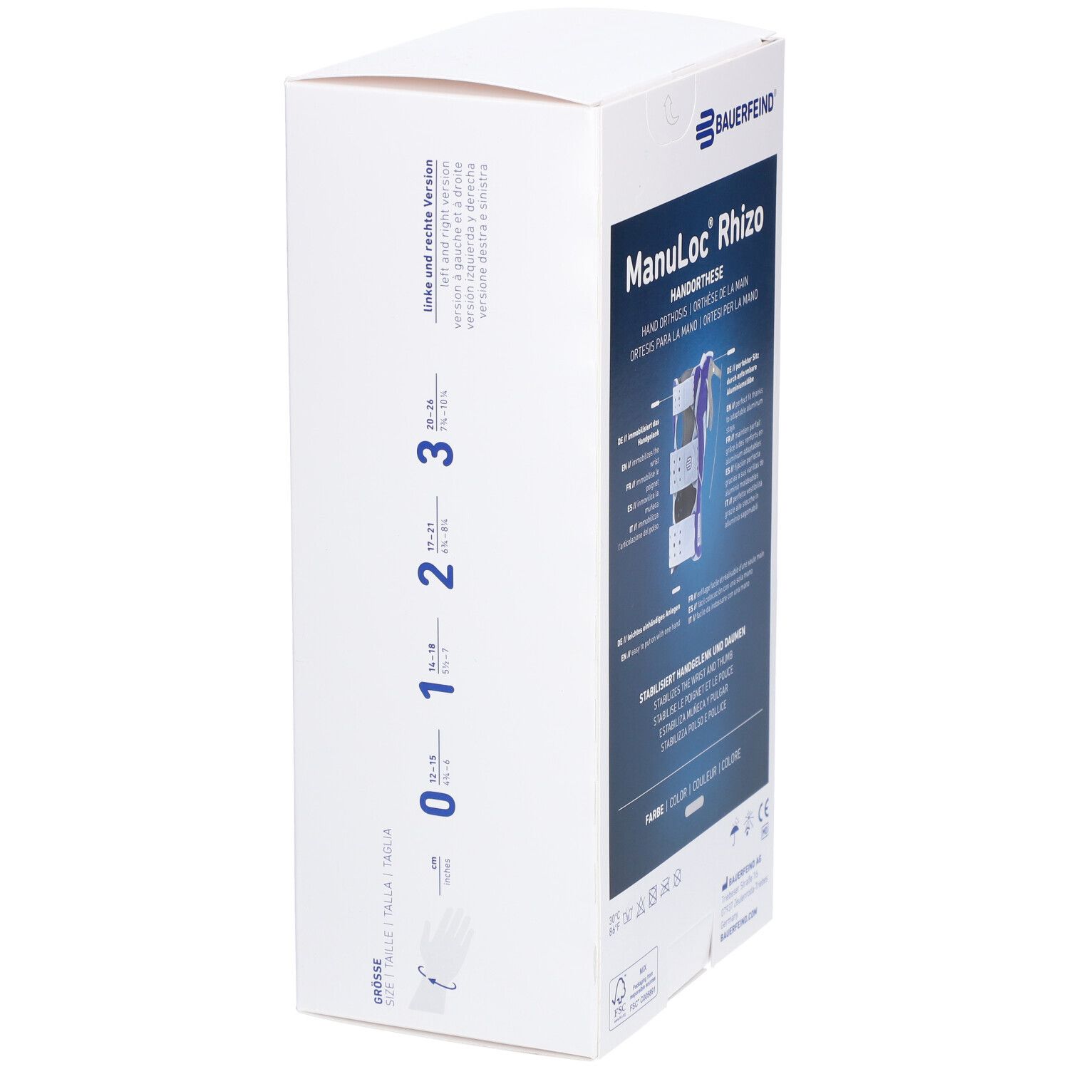 BAUERFEIND Manuloc® Rhizo Orthese Handgelenk-Daumen Stabilisator Größe 1 rechts