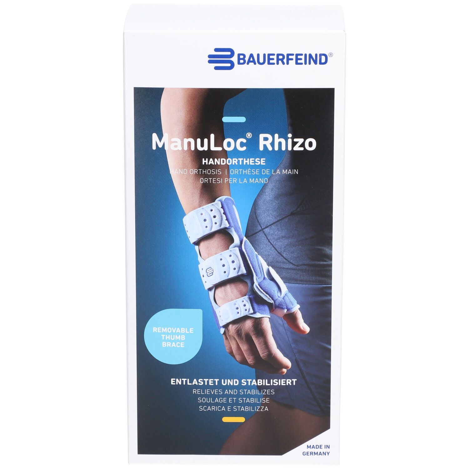 BAUERFEIND Manuloc® Rhizo Orthese Handgelenk-Daumen Stabilisator Größe 1 rechts