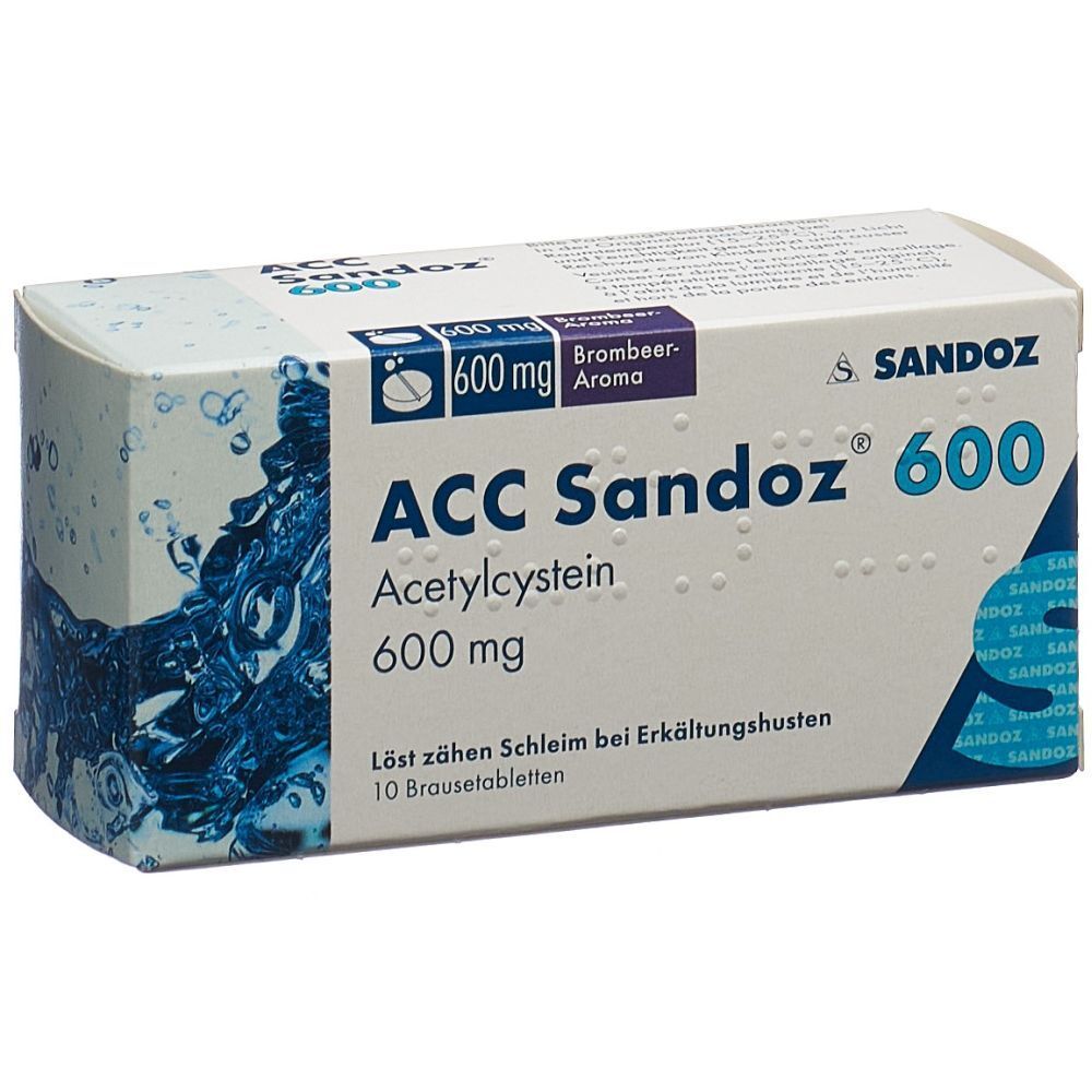 ACC Sandoz Brausetabl 600 mg Brombeeraroma 10 Stk