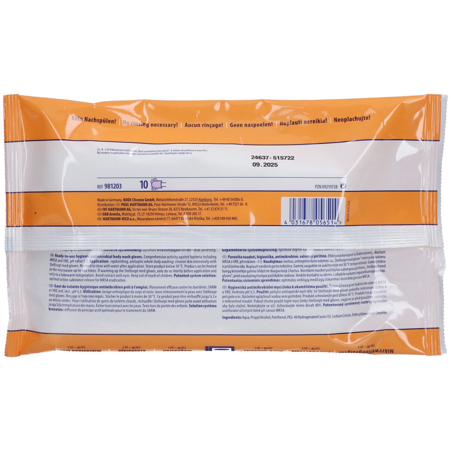 STELLISEPT® Med gloves gant de nettoyage antimicrobien