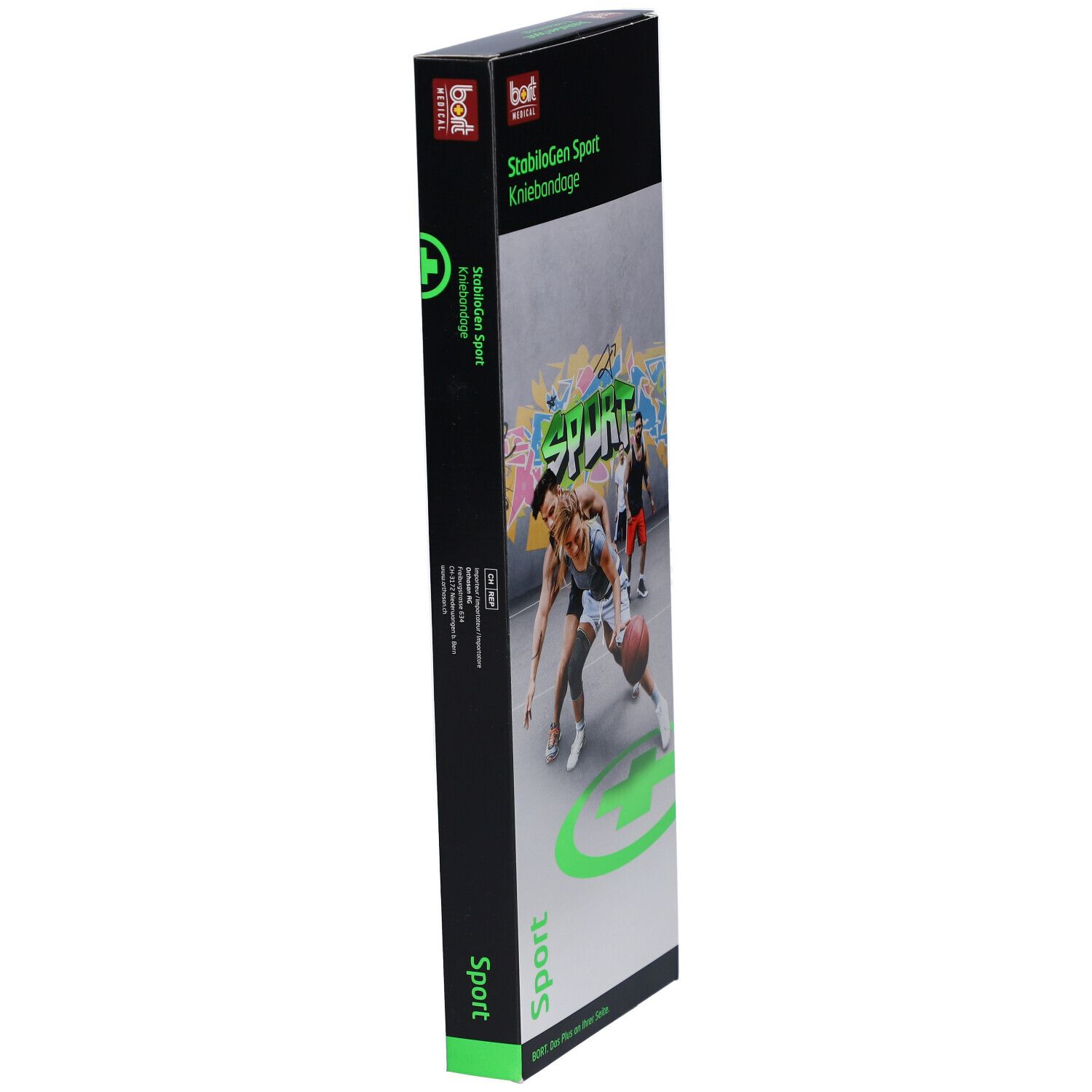BORT StabiloGen® Sport Kniebandage XL Schwarz-Grün 4