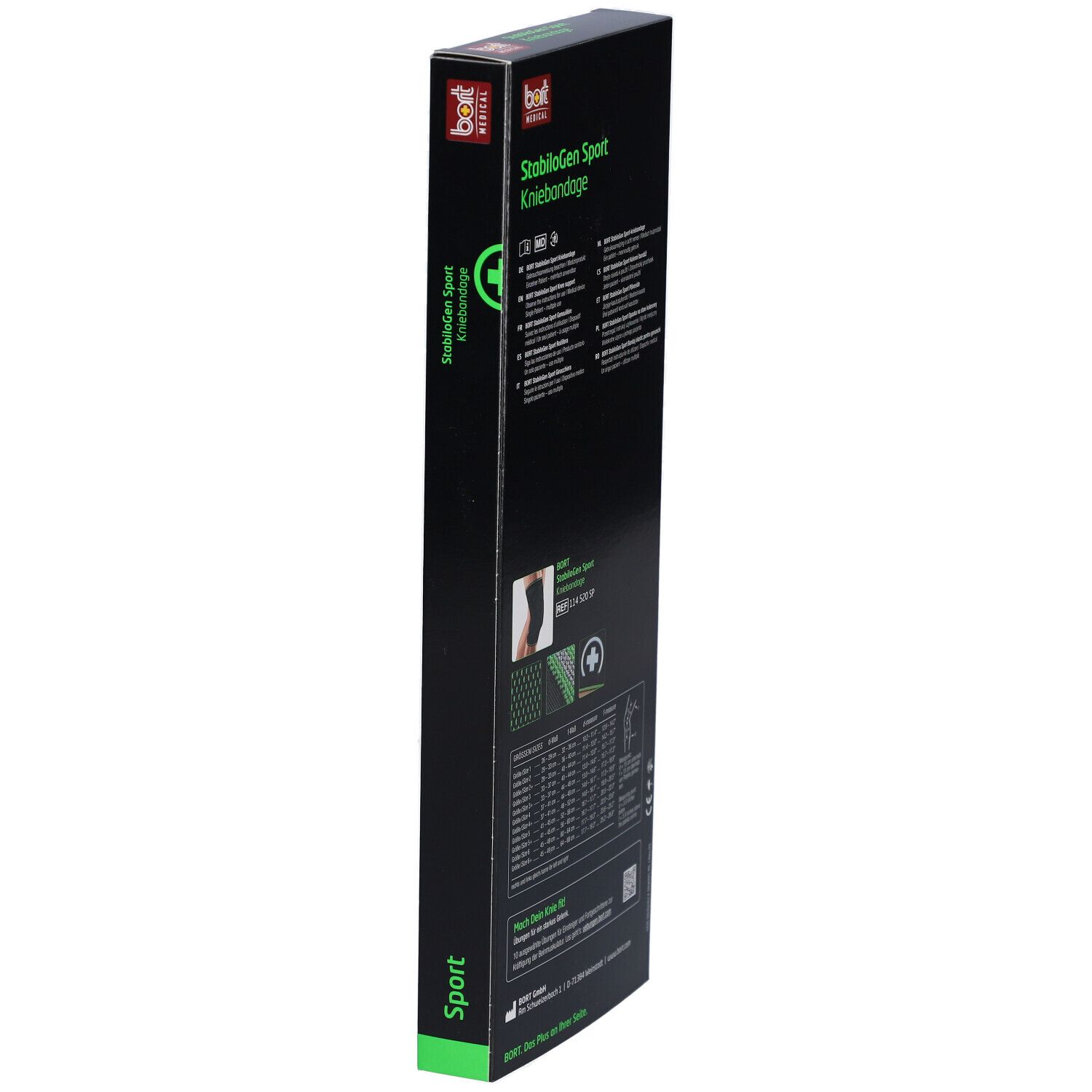 BORT StabiloGen® Sport Kniebandage XL Schwarz-Grün 4