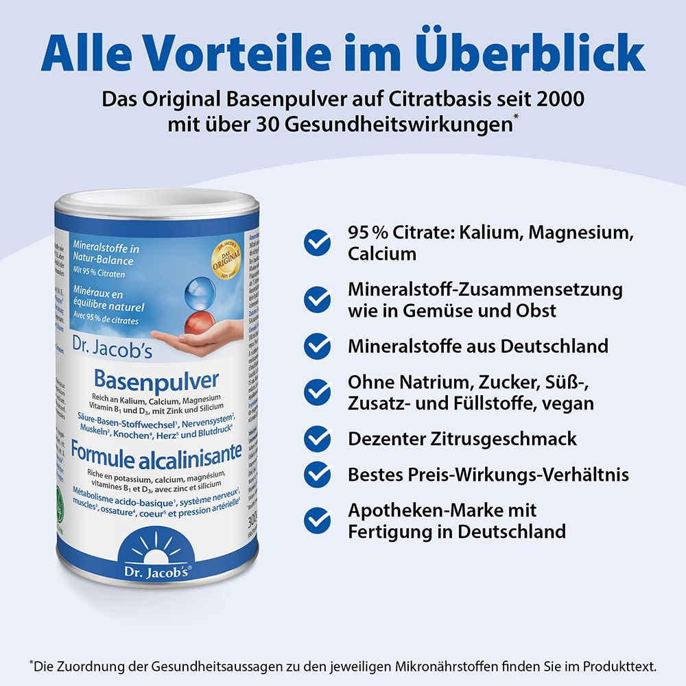 Dr. Jacob's Basenpulver Original Basen-Citrat-Mineralstoffe