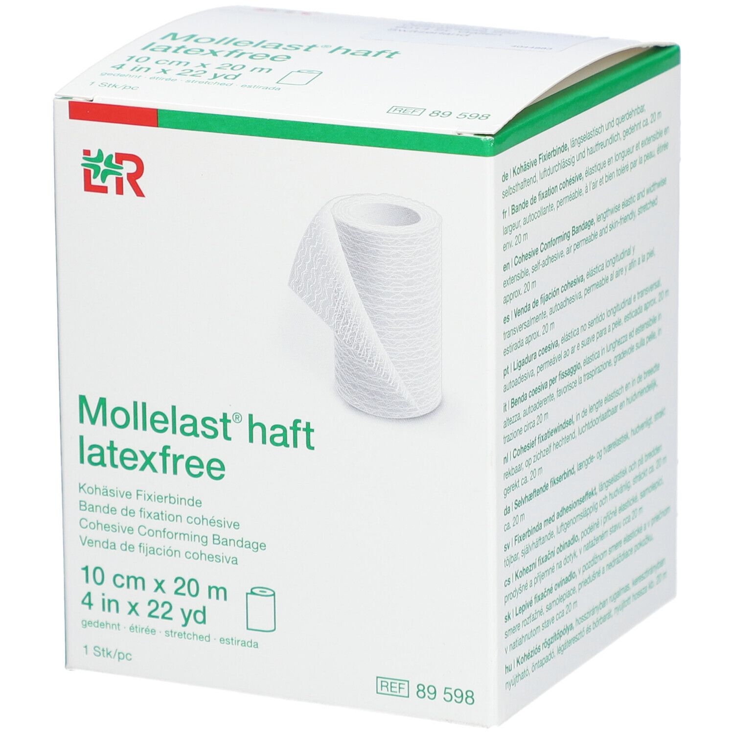 L&R Mollelast® Haft Bande de fixation cohésive 10 cm x 20 m