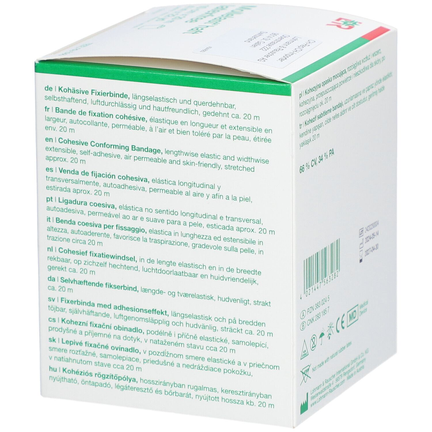 L&R Mollelast® Haft Bande de fixation cohésive 10 cm x 20 m