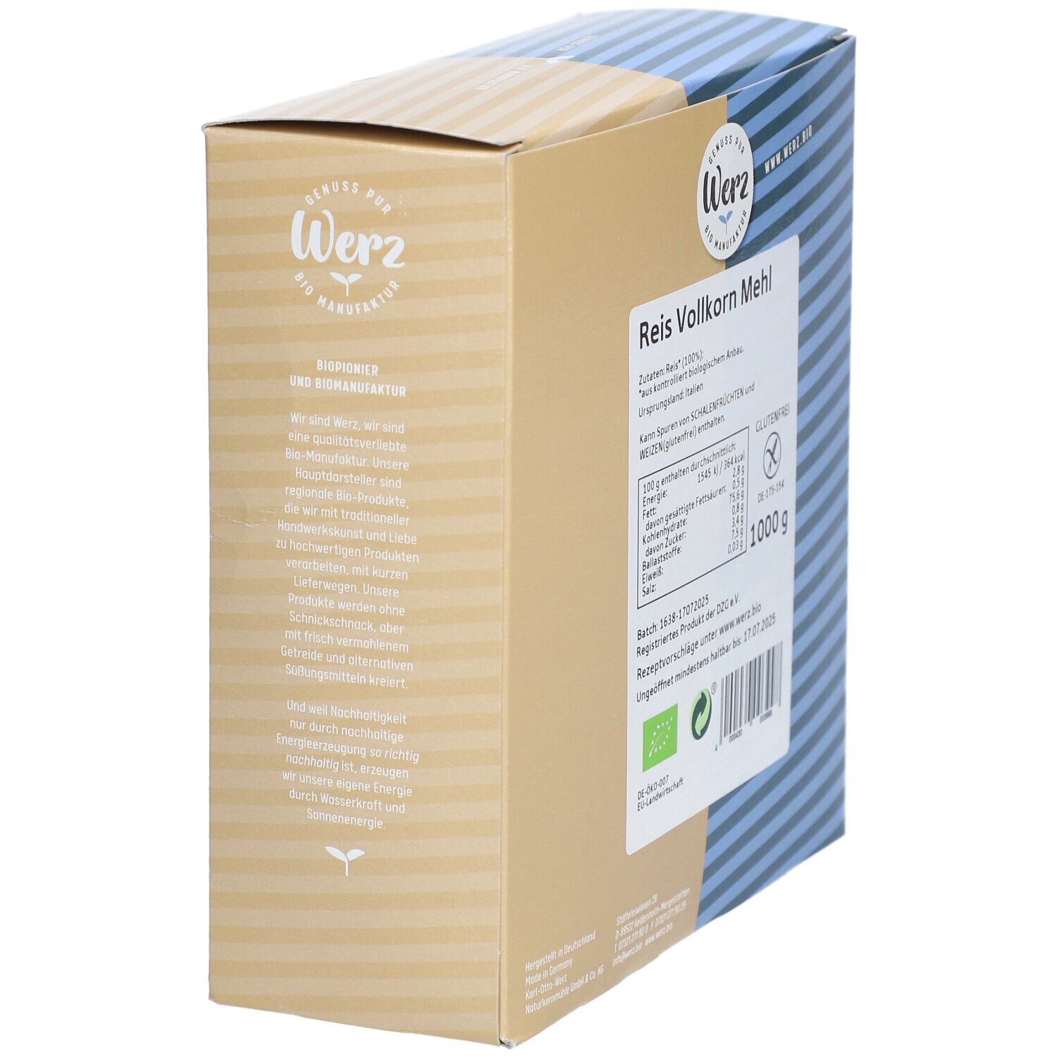 WERZ Reis Mehl Bio glutenfrei 1 kg