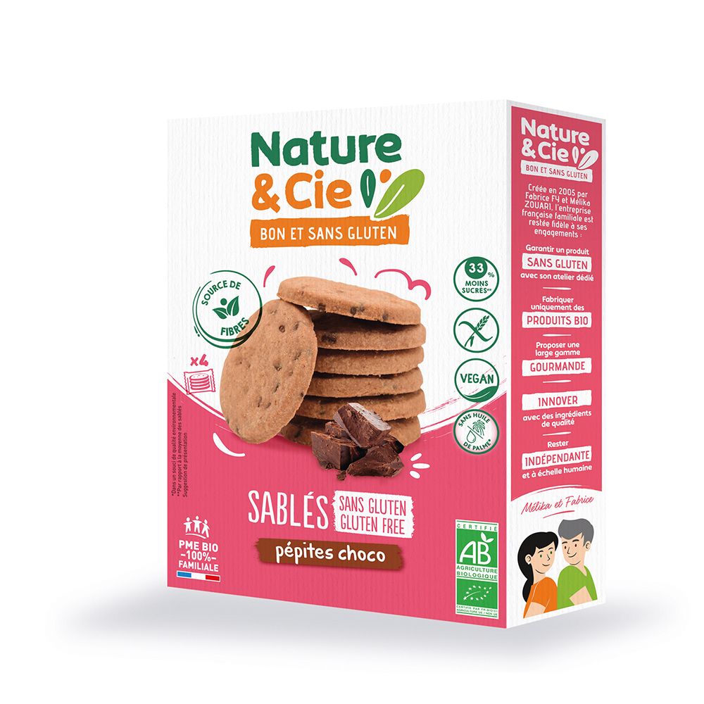 NATURE&amp;CIE Glutenfreies Mürbegebäck mit Bio-Schokoladenstückchen 130 g ...