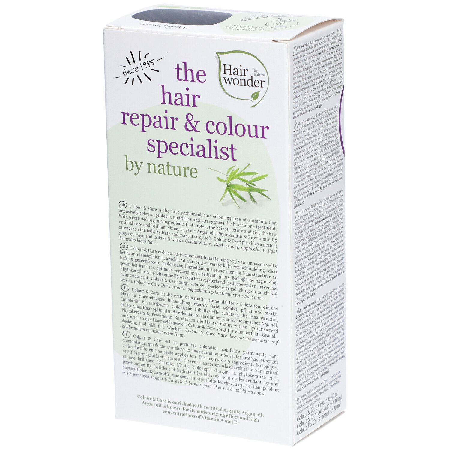 Hairwonder Coloration Permanente Color & Care Brun Foncé 3