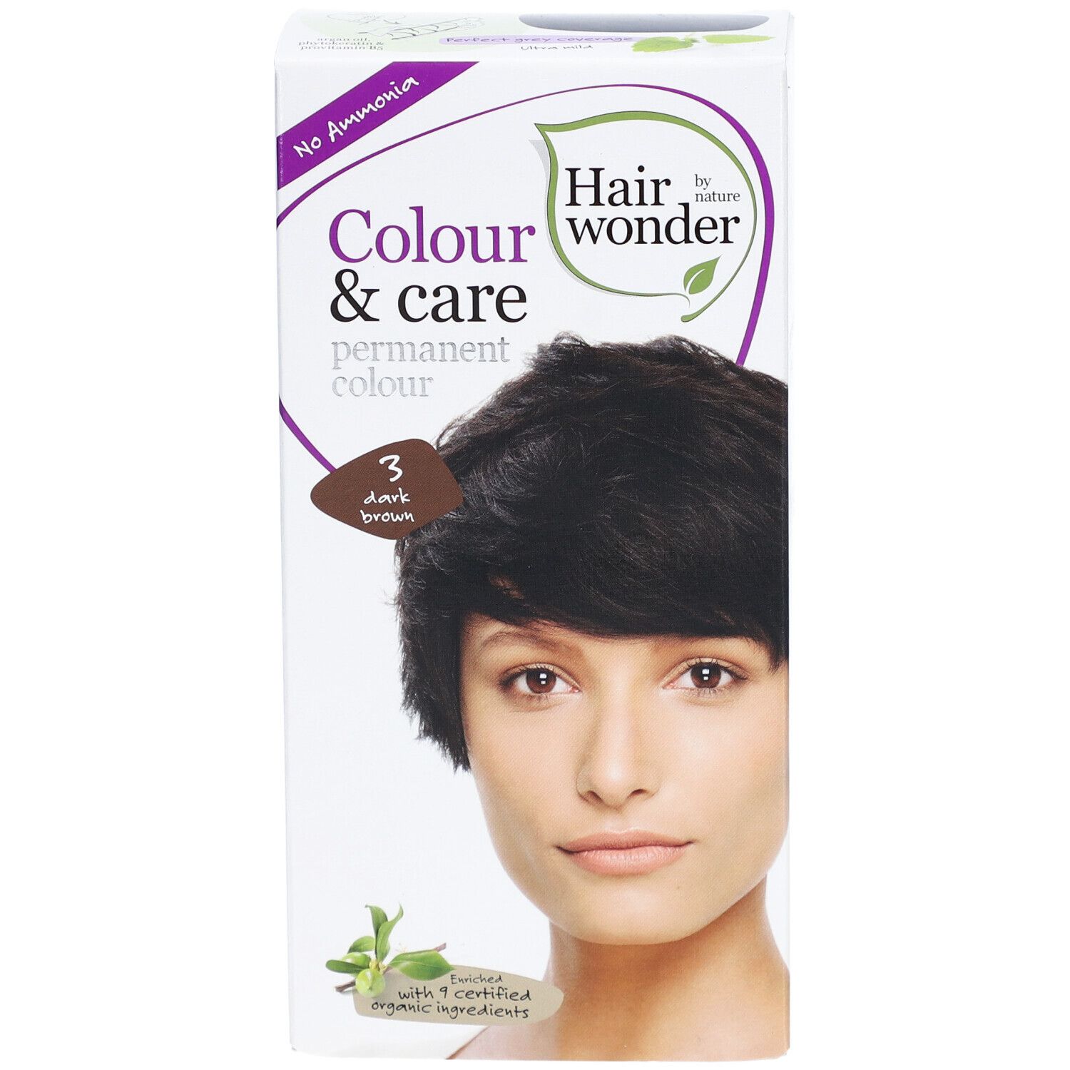 Hairwonder Coloration Permanente Color & Care Brun Foncé 3