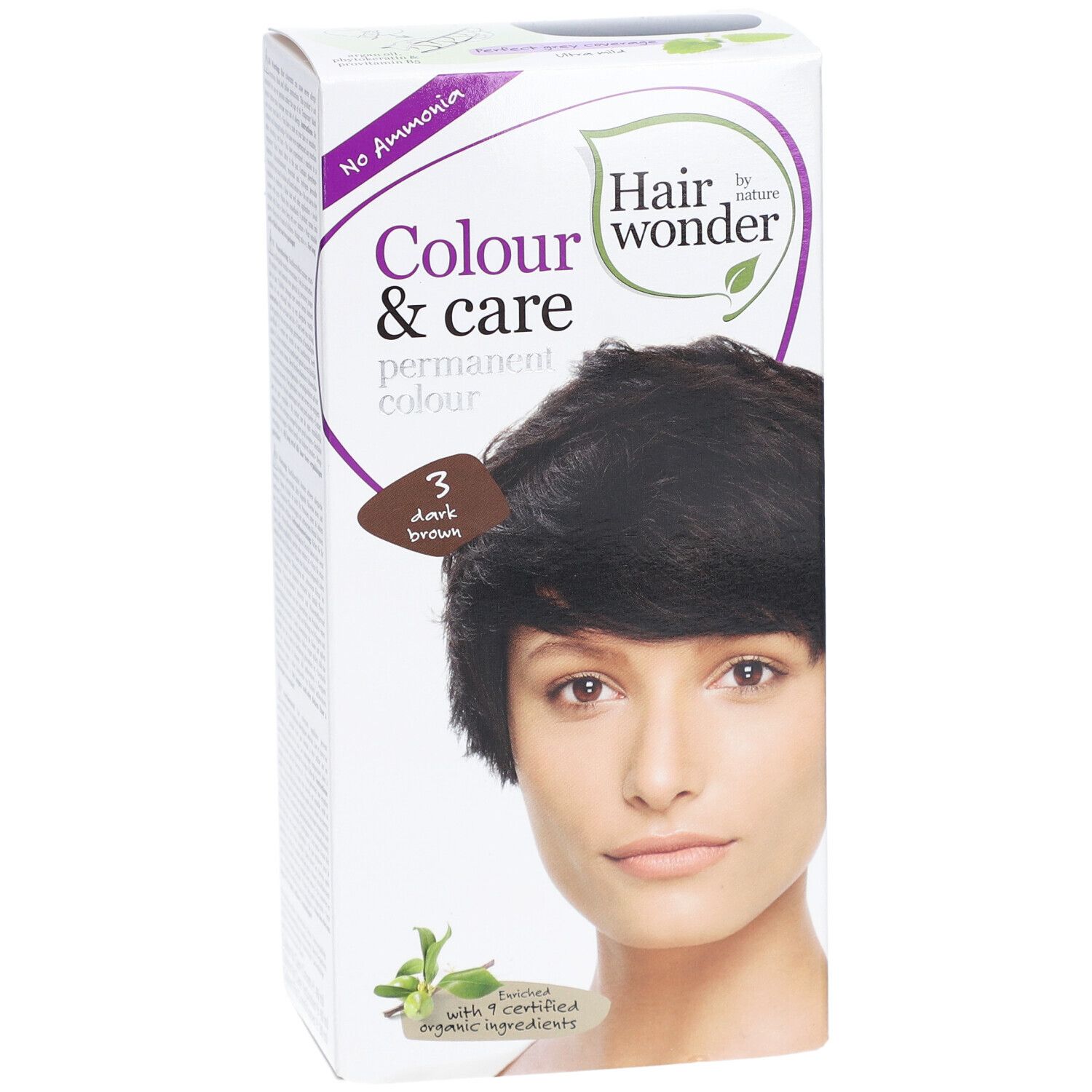 Hairwonder Coloration Permanente Color & Care Brun Foncé 3