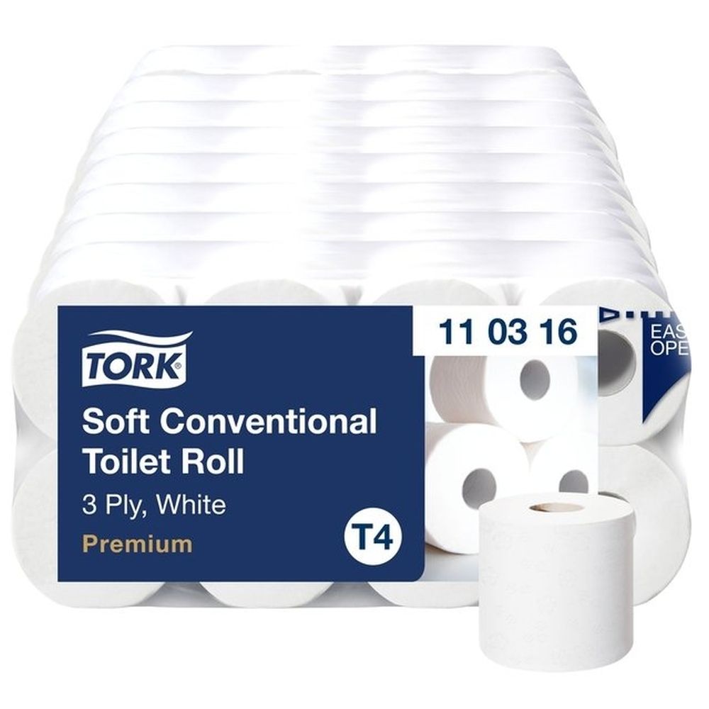 Tork Toilettenpapier: 11 Rollen, 3-lagig, weiß, Premium.