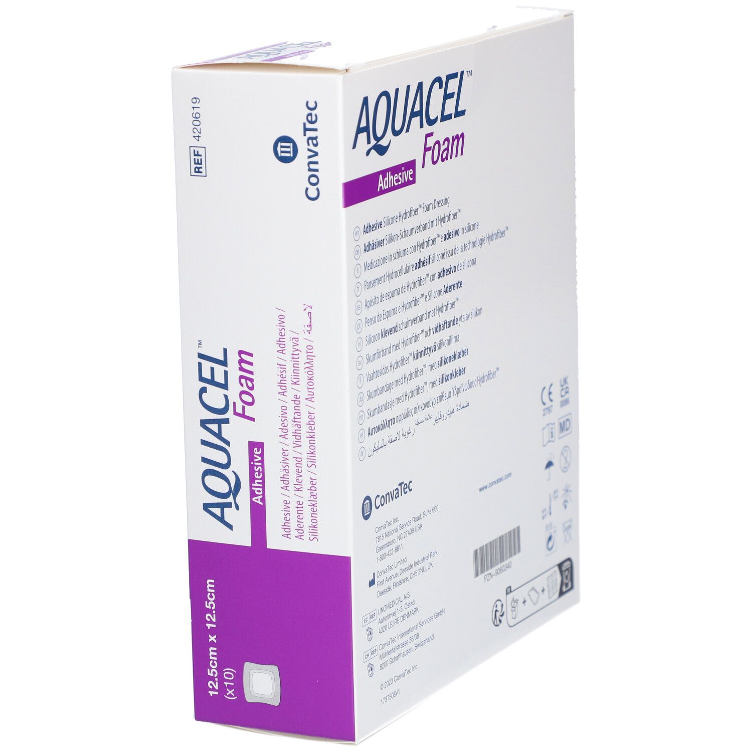AQUACEL Foam Pansement adhésif 12,5 cm x 12,5 cm