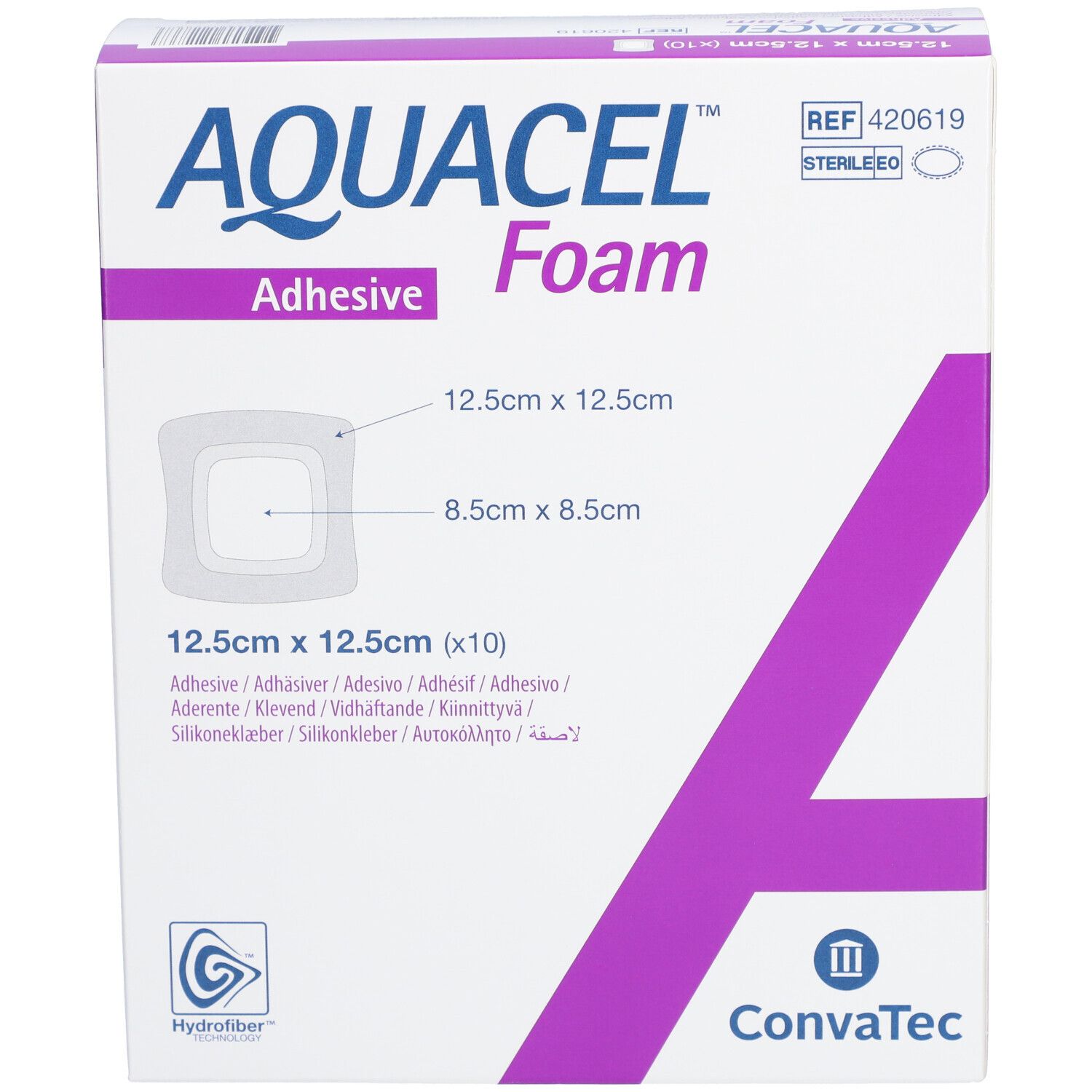 AQUACEL Foam Pansement adhésif 12,5 cm x 12,5 cm