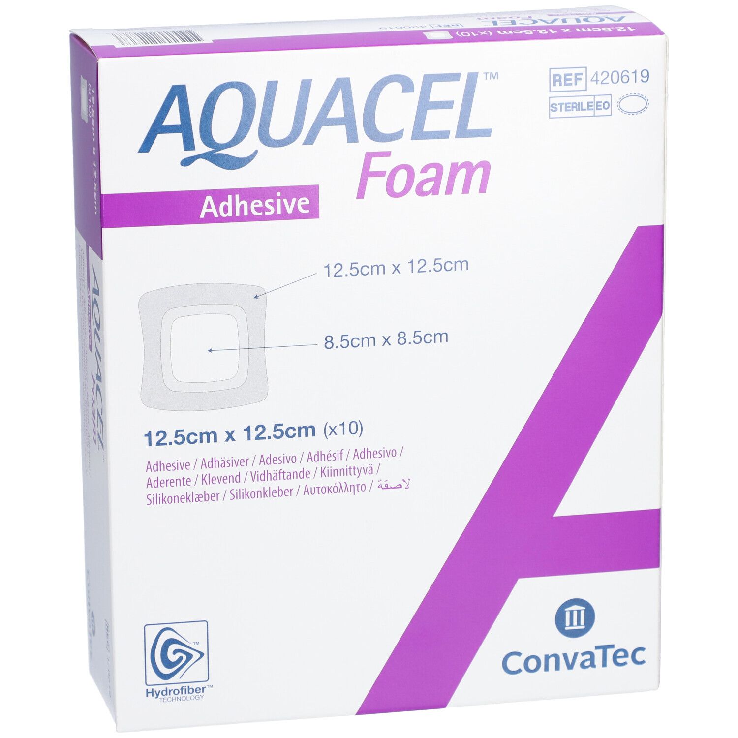 AQUACEL Foam Pansement adhésif 12,5 cm x 12,5 cm