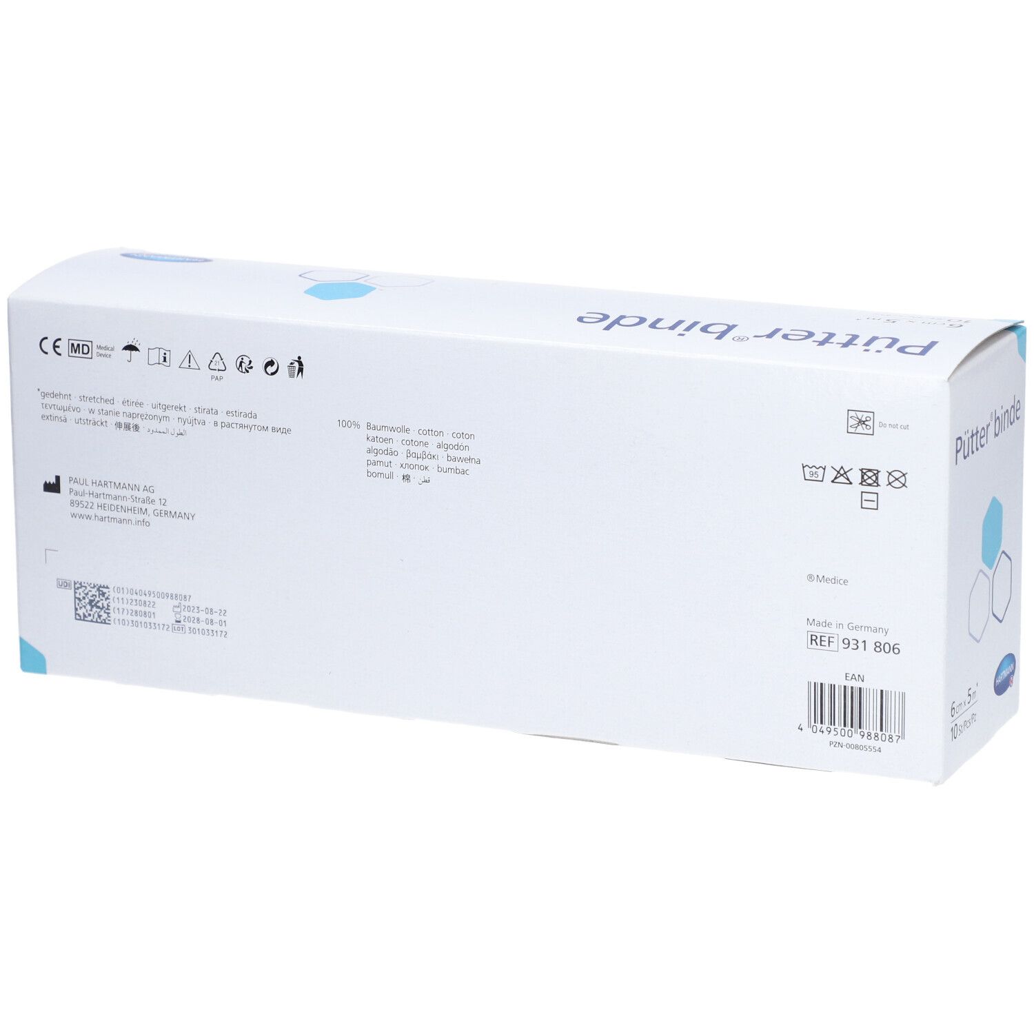 HARTMANN Pütter® Bande de contention 6 cm x 5 m
