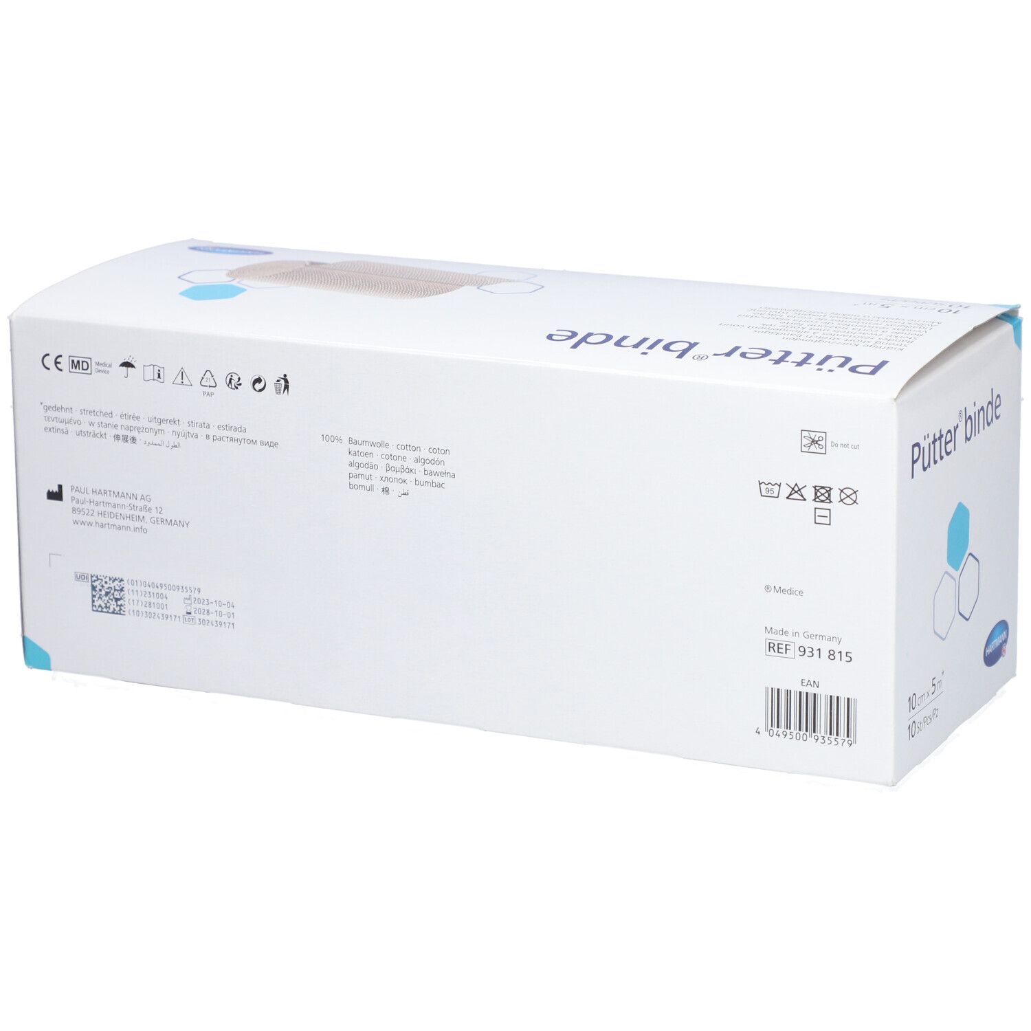 HARTMANN Pütter® Bande de contention 10 cm x 5 m