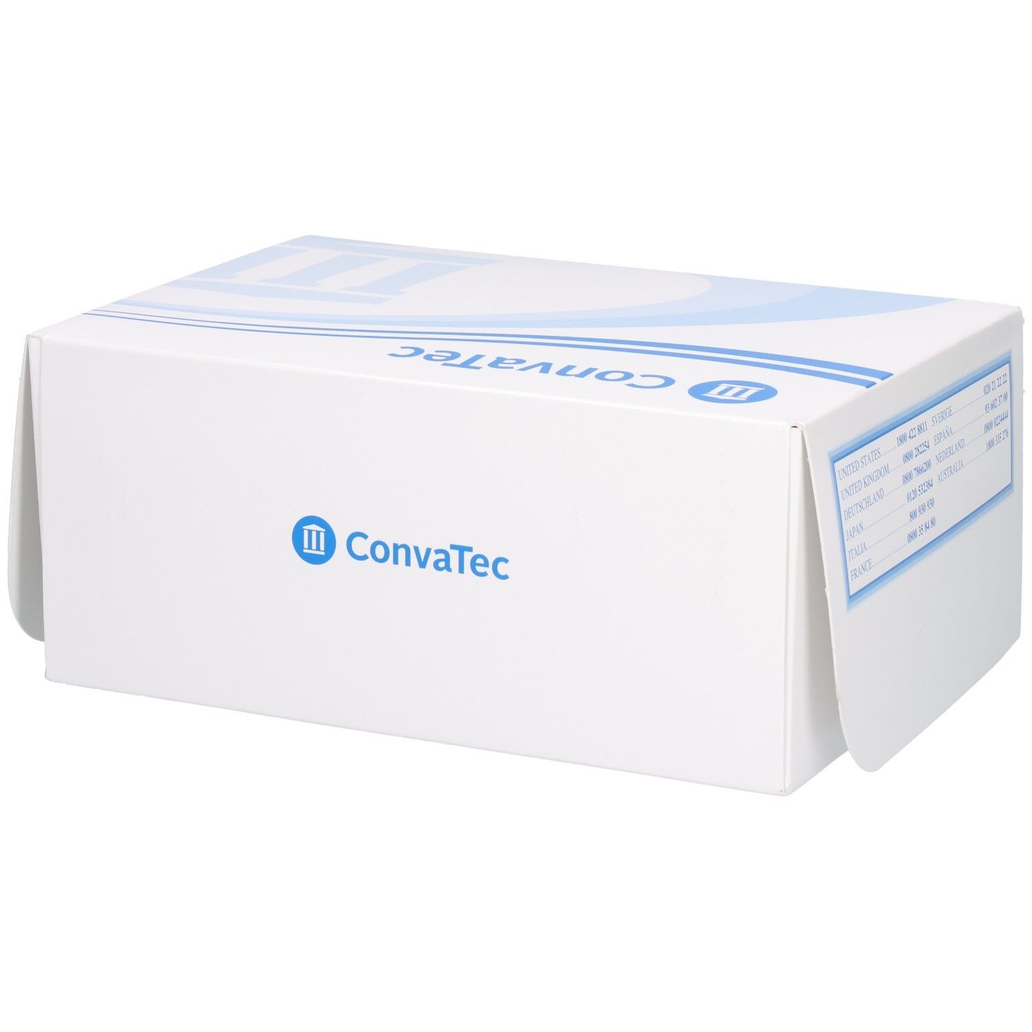 Rückseite der ConvaTec-Verpackung mit Produktinformationen und Barcode.