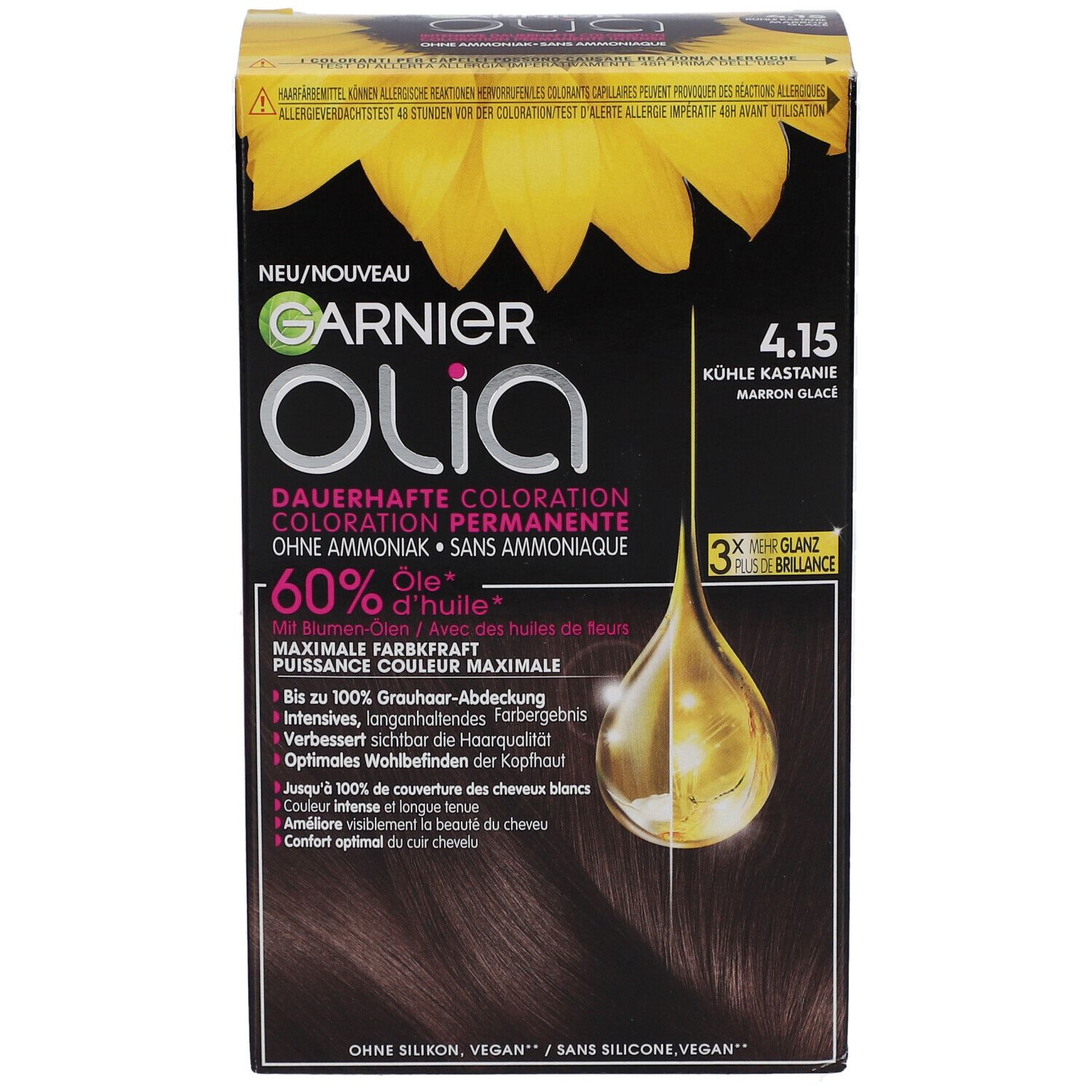 GARNIER Olia Coloration permanente 4.15 Marron glacé