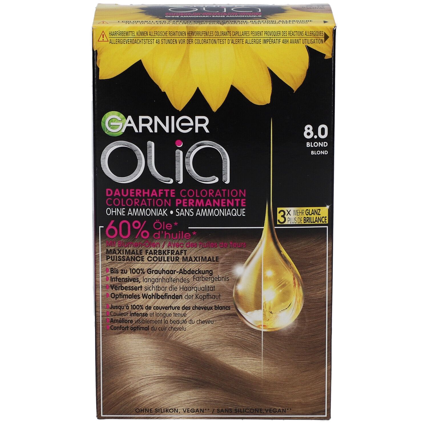 GARNIER Olia Coloration permanente 8.0 Blond Clair