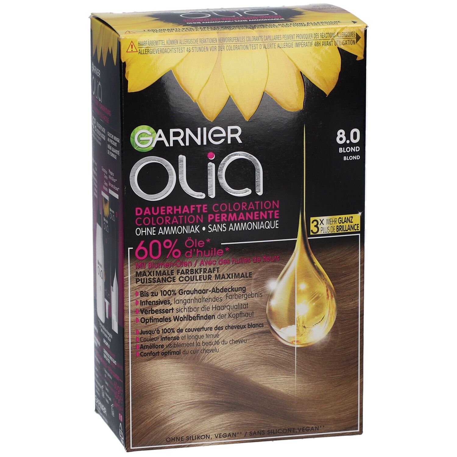 GARNIER Olia Coloration permanente 8.0 Blond Clair