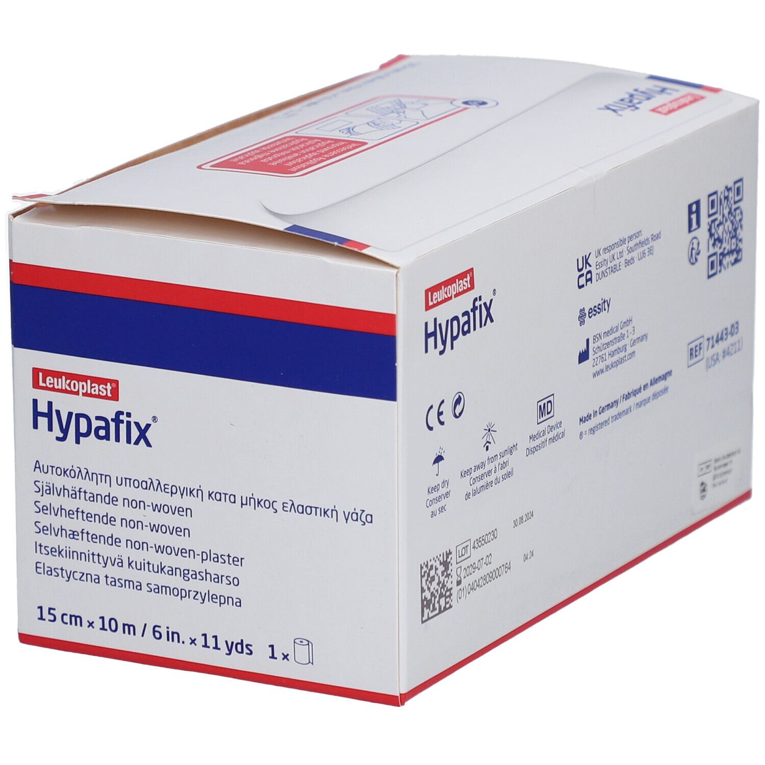 Hypafix® 15 cm x 10 m Bande non-tissée adhésive hypoallergénique