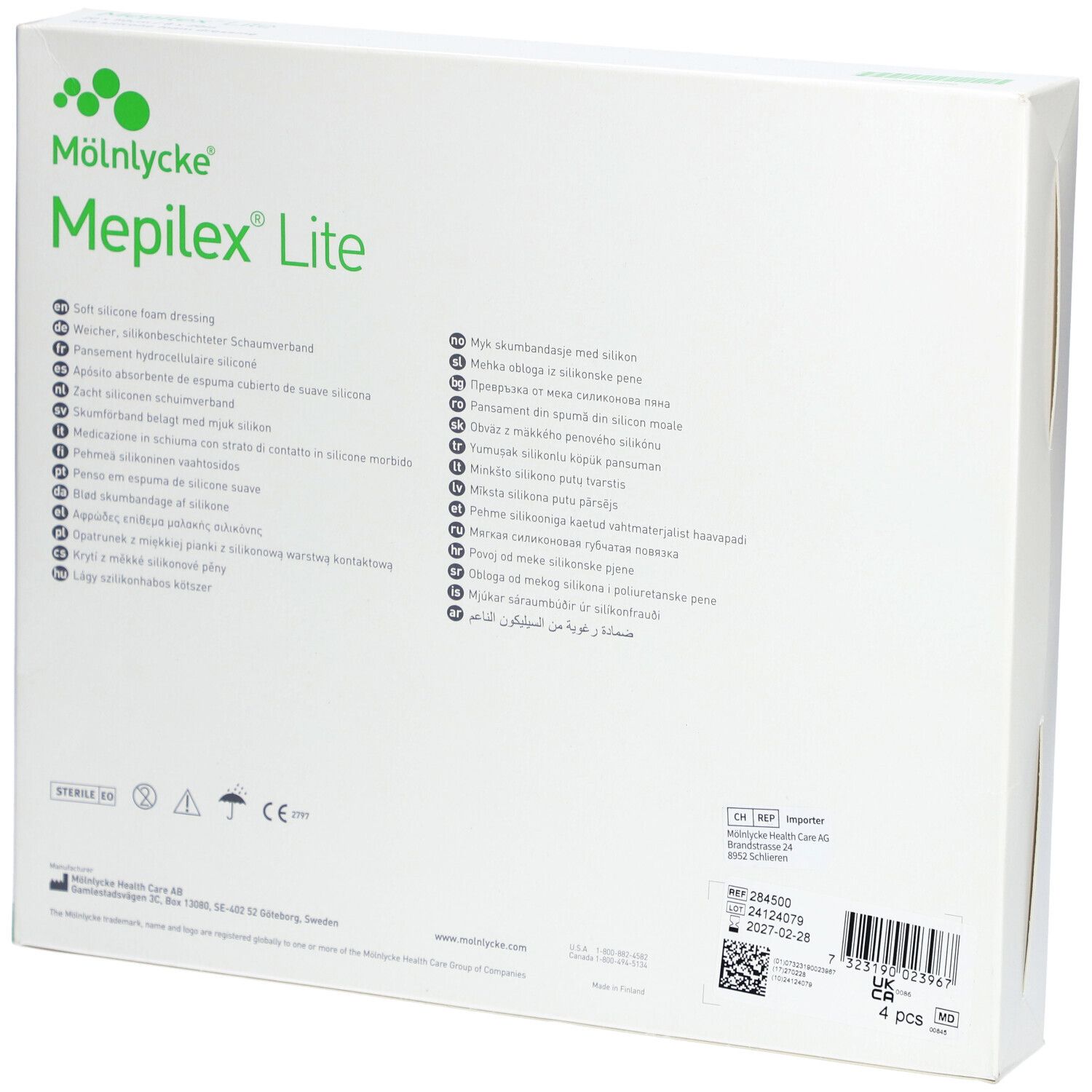 MÖLNLYCKE® Mepilex® Lite - Pansement Hydrocellulaire Siliconé 20 x 50 cm