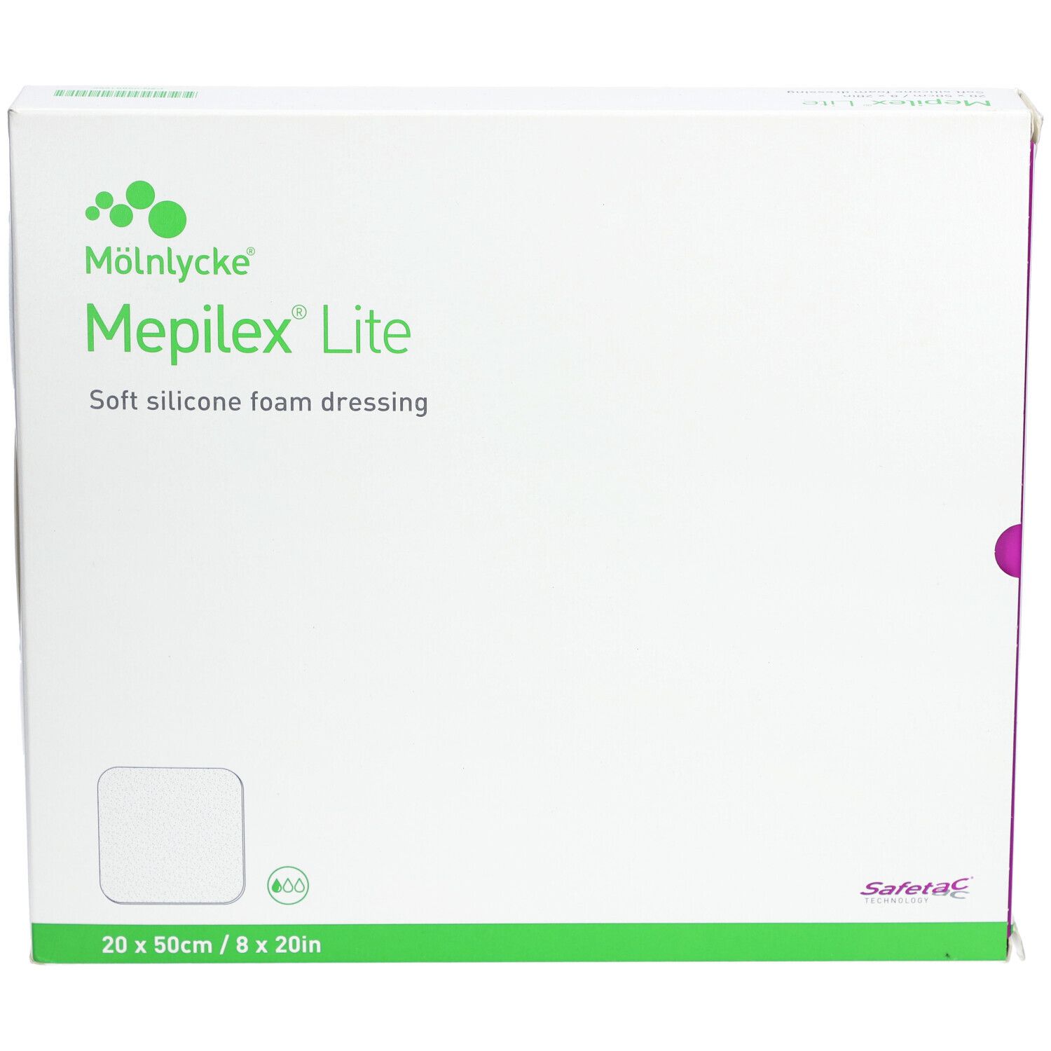 MÖLNLYCKE® Mepilex® Lite - Pansement Hydrocellulaire Siliconé 20 x 50 cm