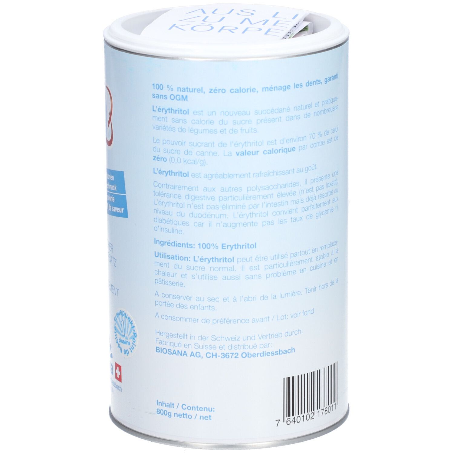 BIOSANA Erythrit Zuckerersatz 800 g